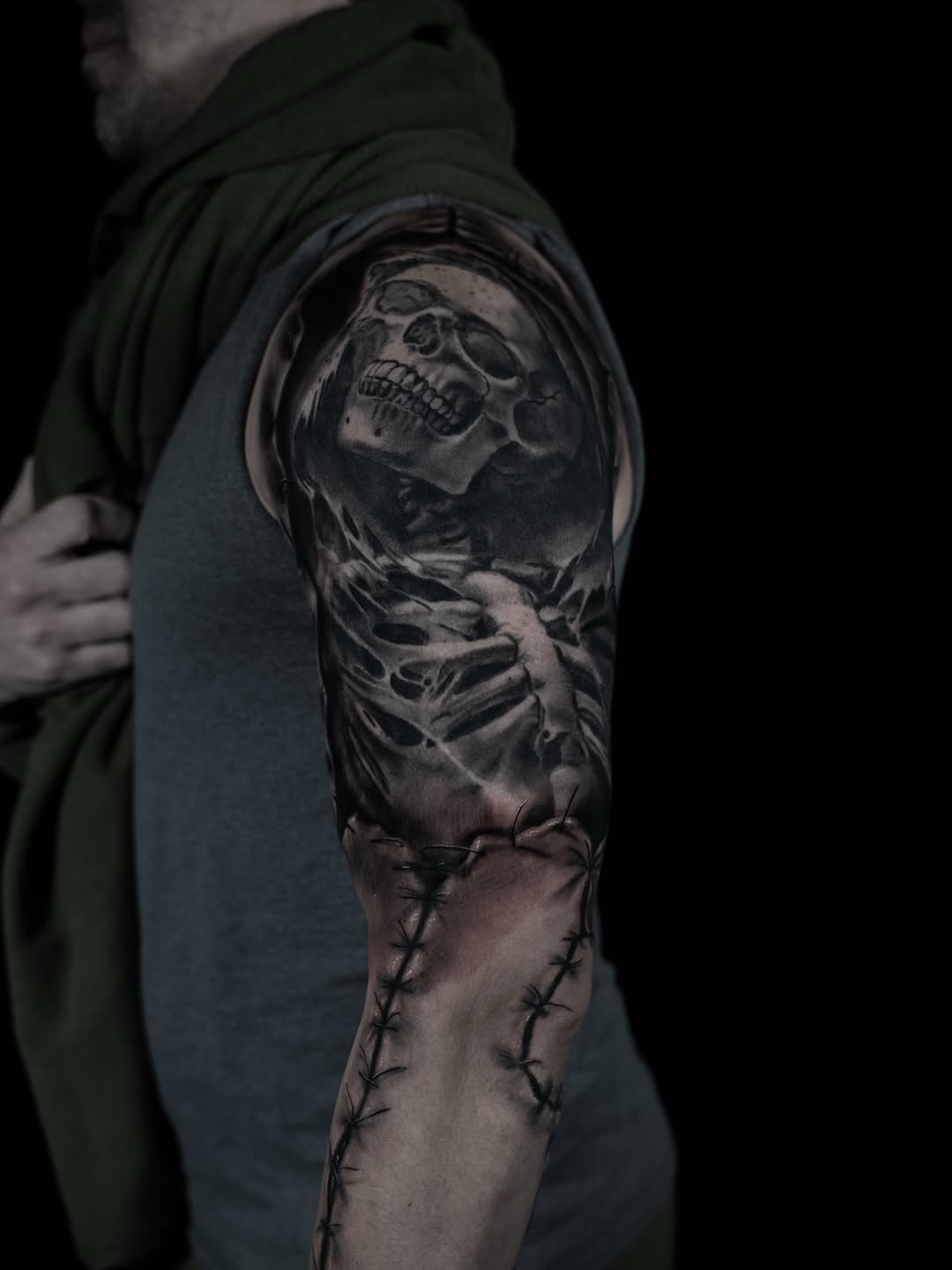 Tattoo by @kaostattooart — realism, dark_realism