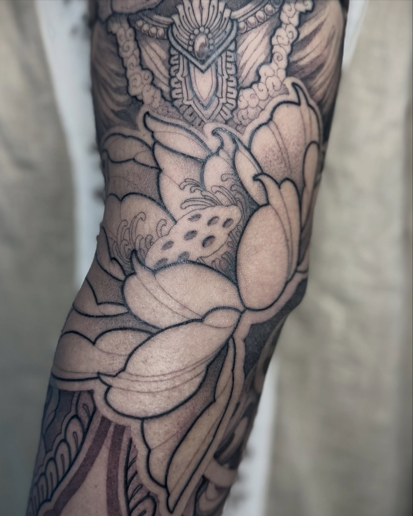 Tattoo by @pallada.is.love — black_and_grey, geometric