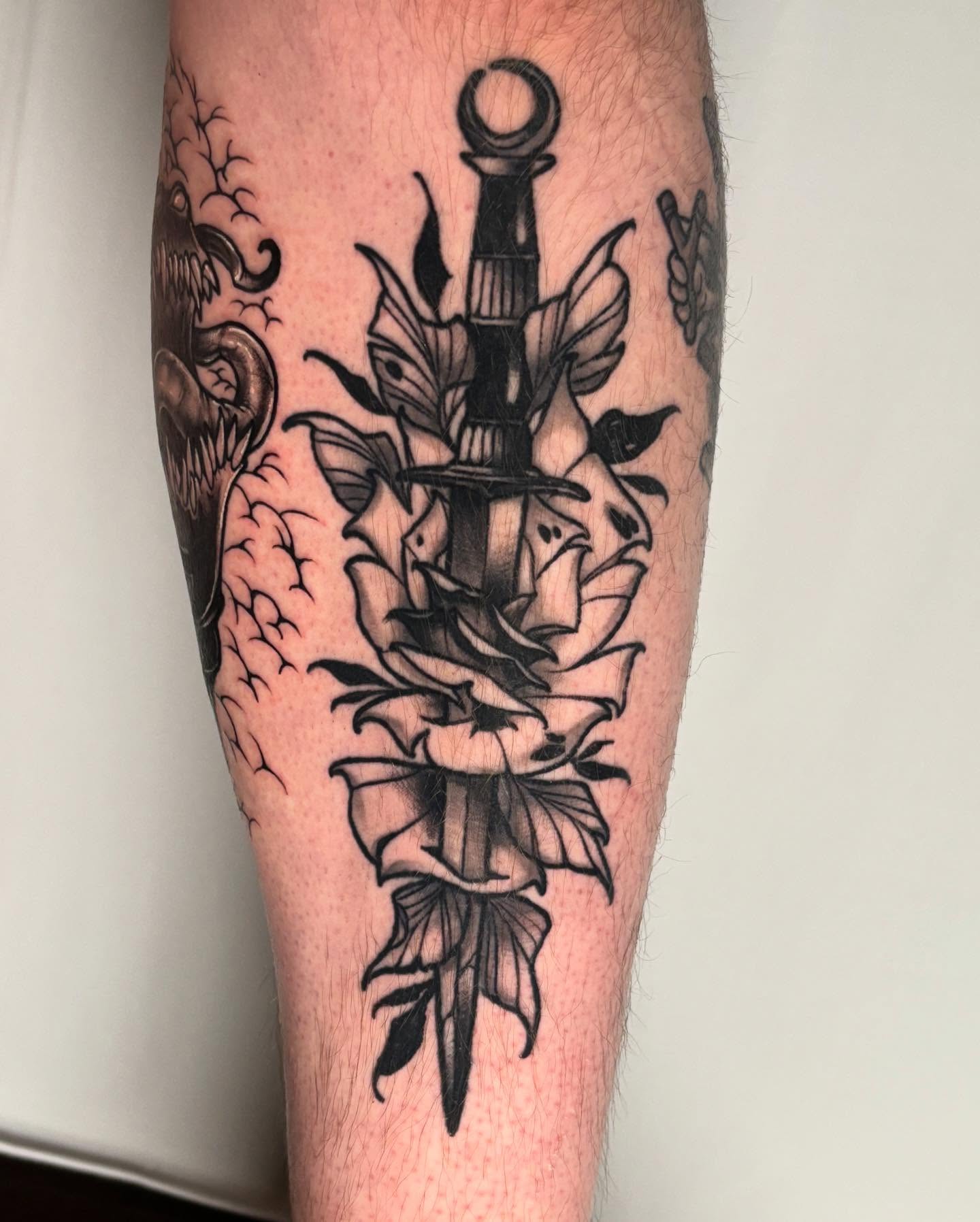 Tattoo by @rbornetattoo — american_traditional, black_and_grey