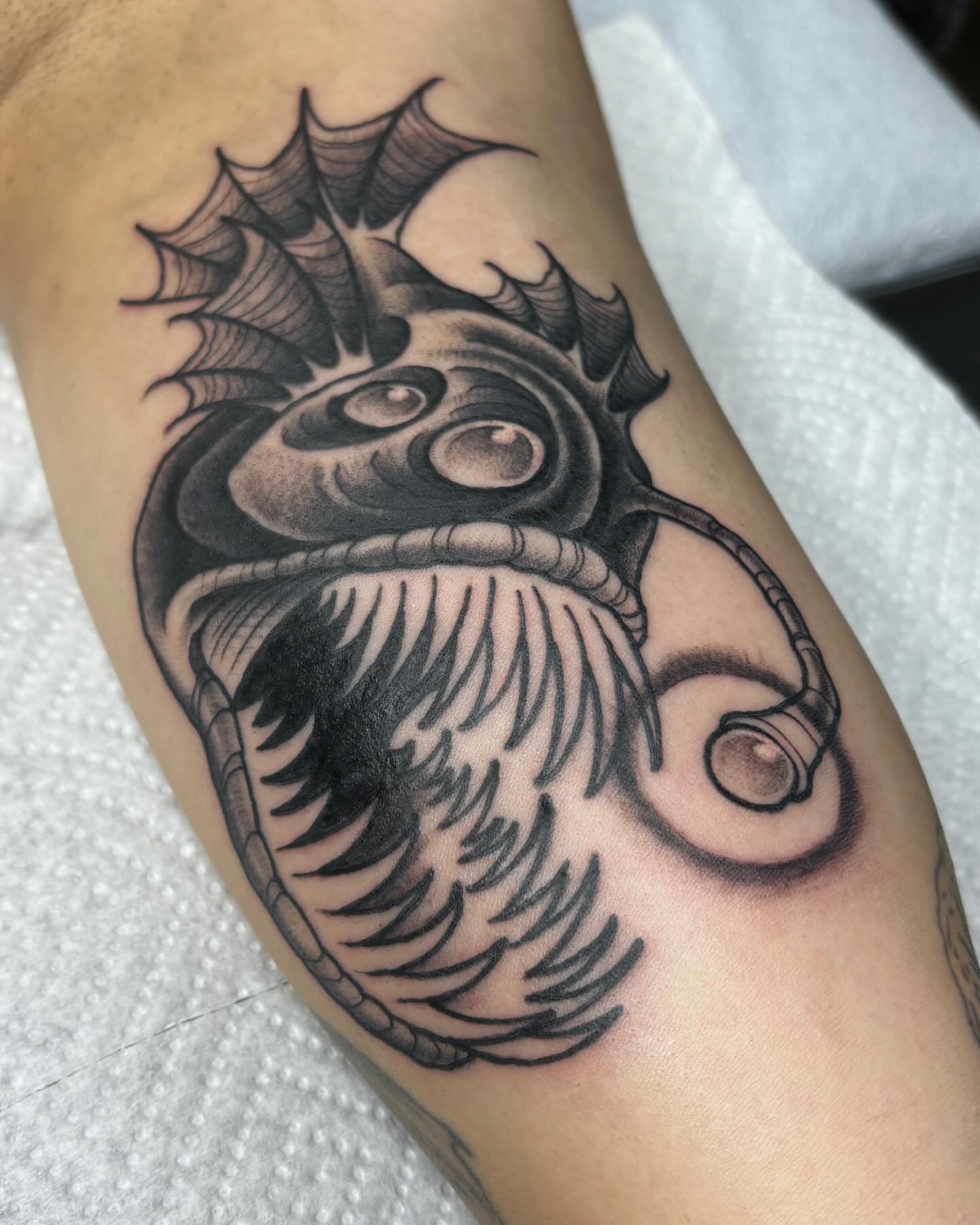 Tattoo by @rbornetattoo — black_and_grey, realism