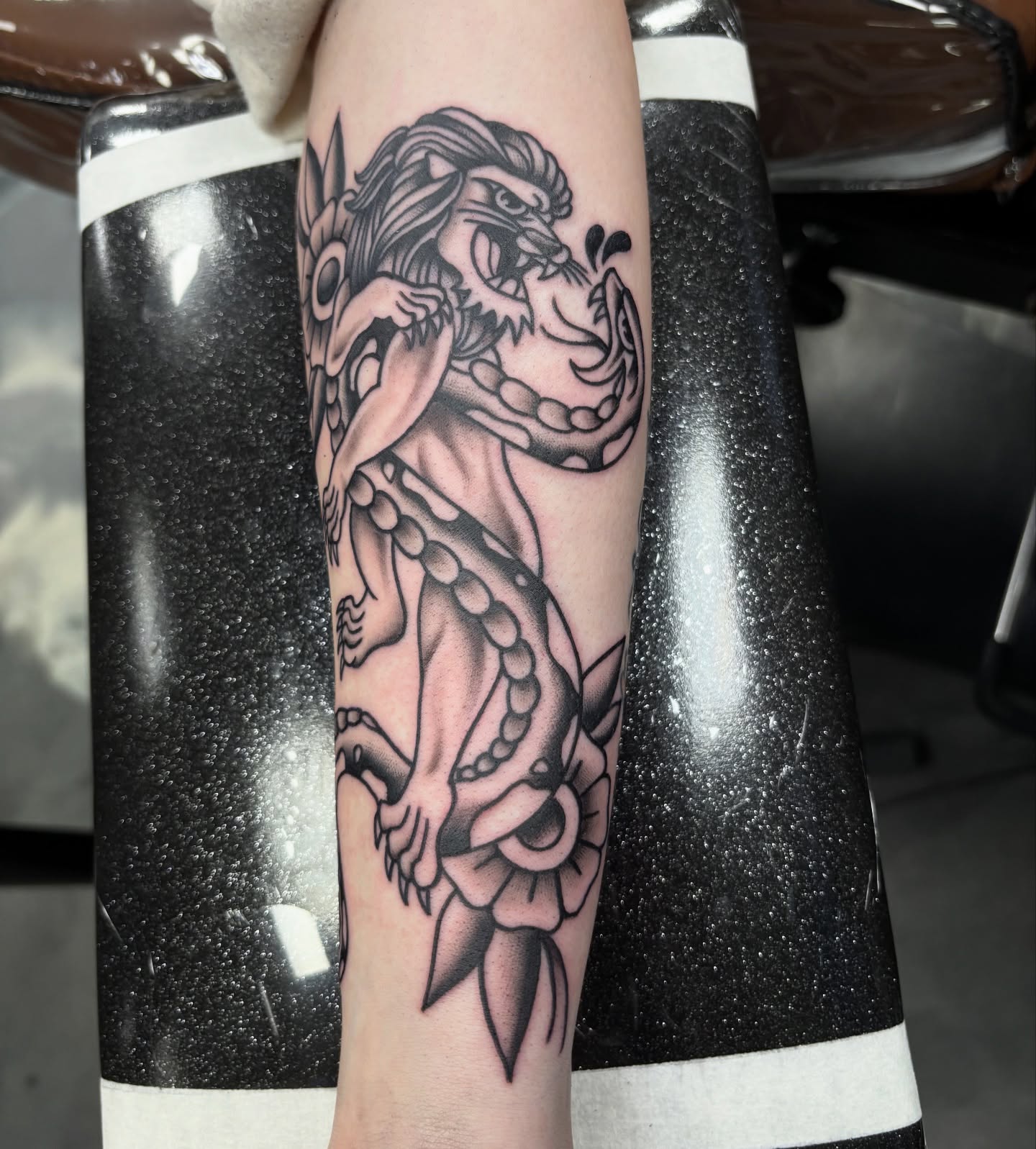 Tattoo by @koma_tk — american_traditional, black_and_grey