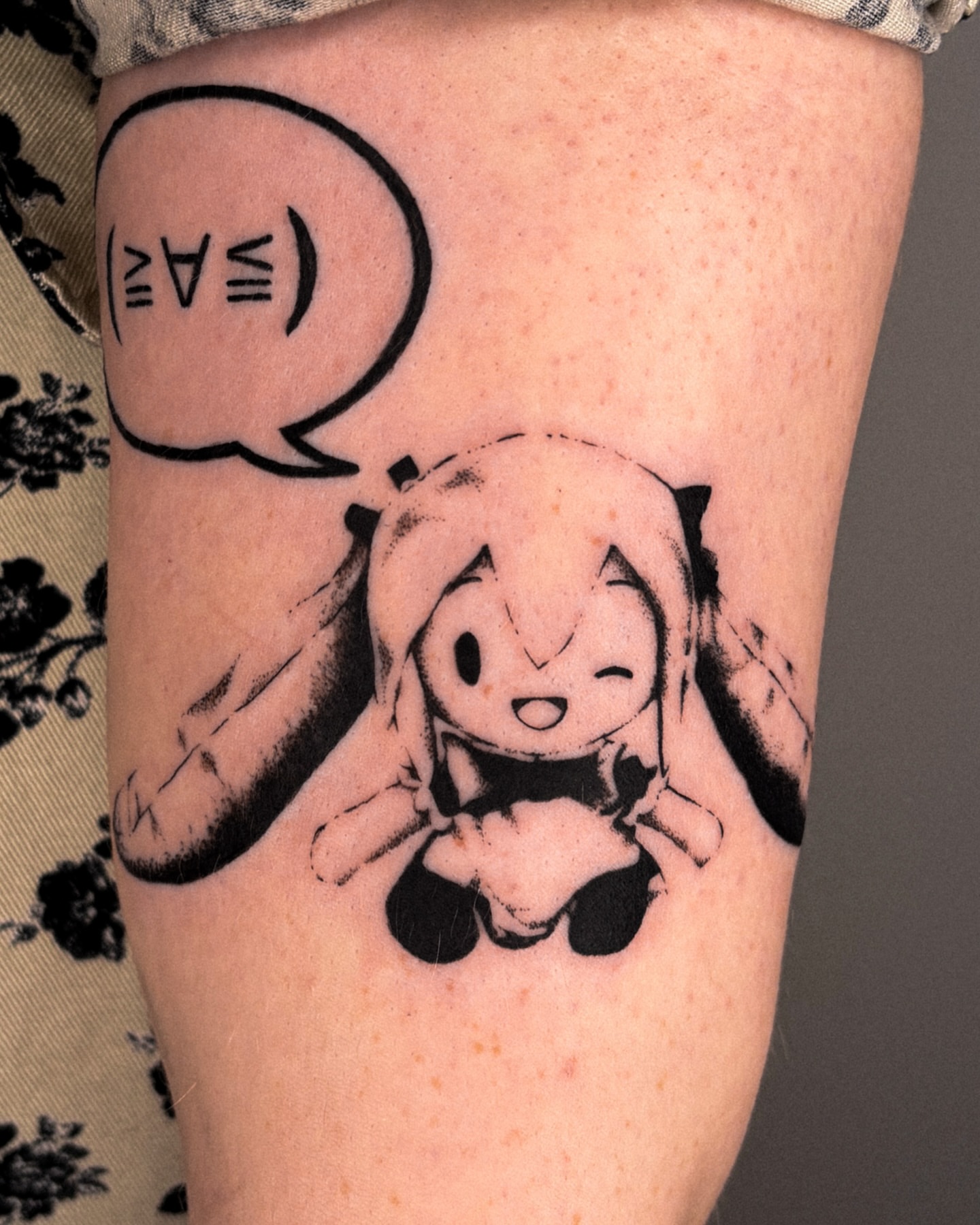 Anime character black and grey tattoo on the forearm by ☆ gia
