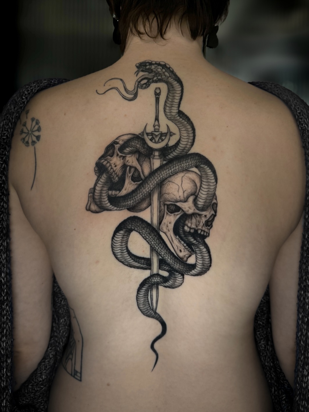 Tattoo by @tatbykam — dark_realism, black_and_grey
