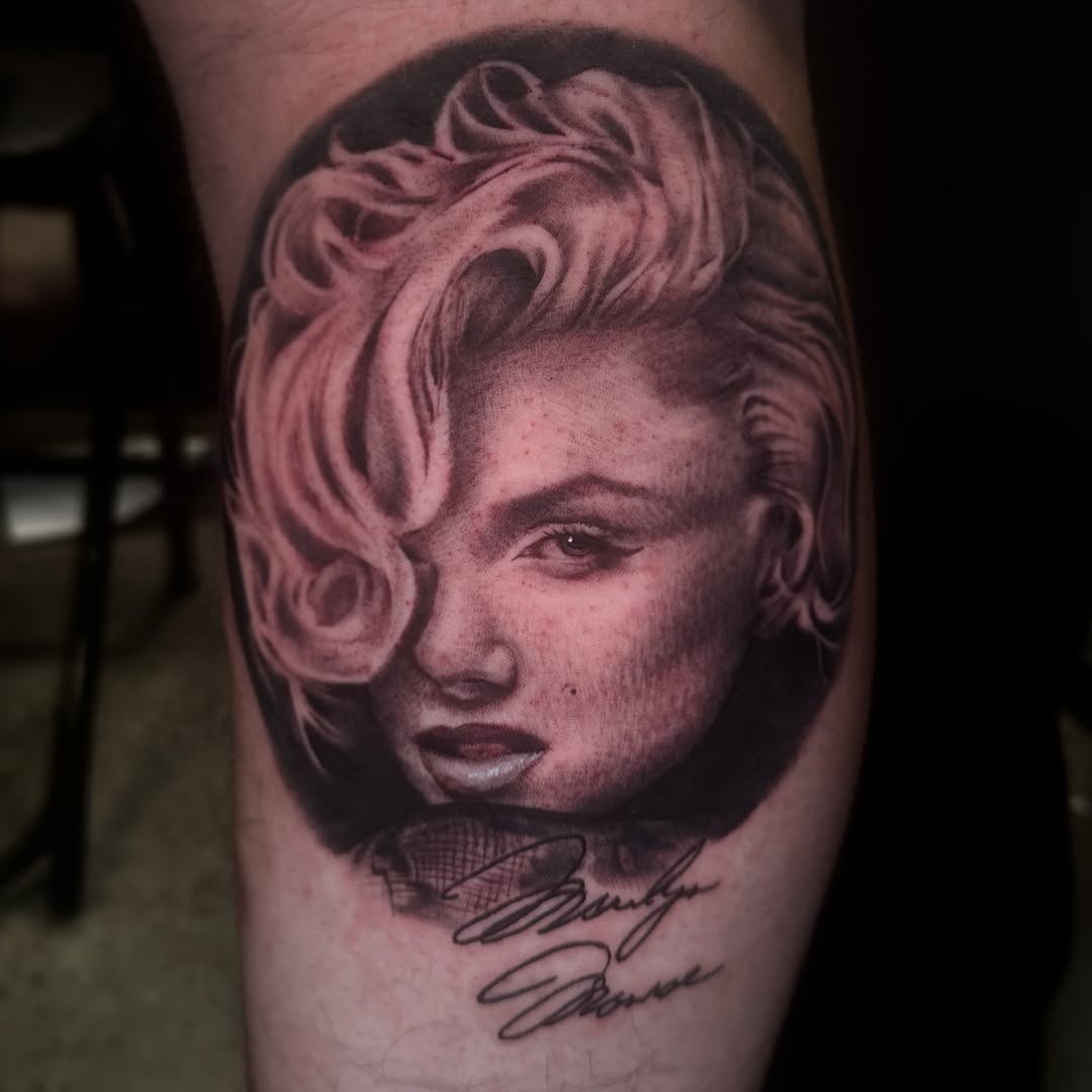Tattoo by @tinys.tattoos — realism, black_and_grey