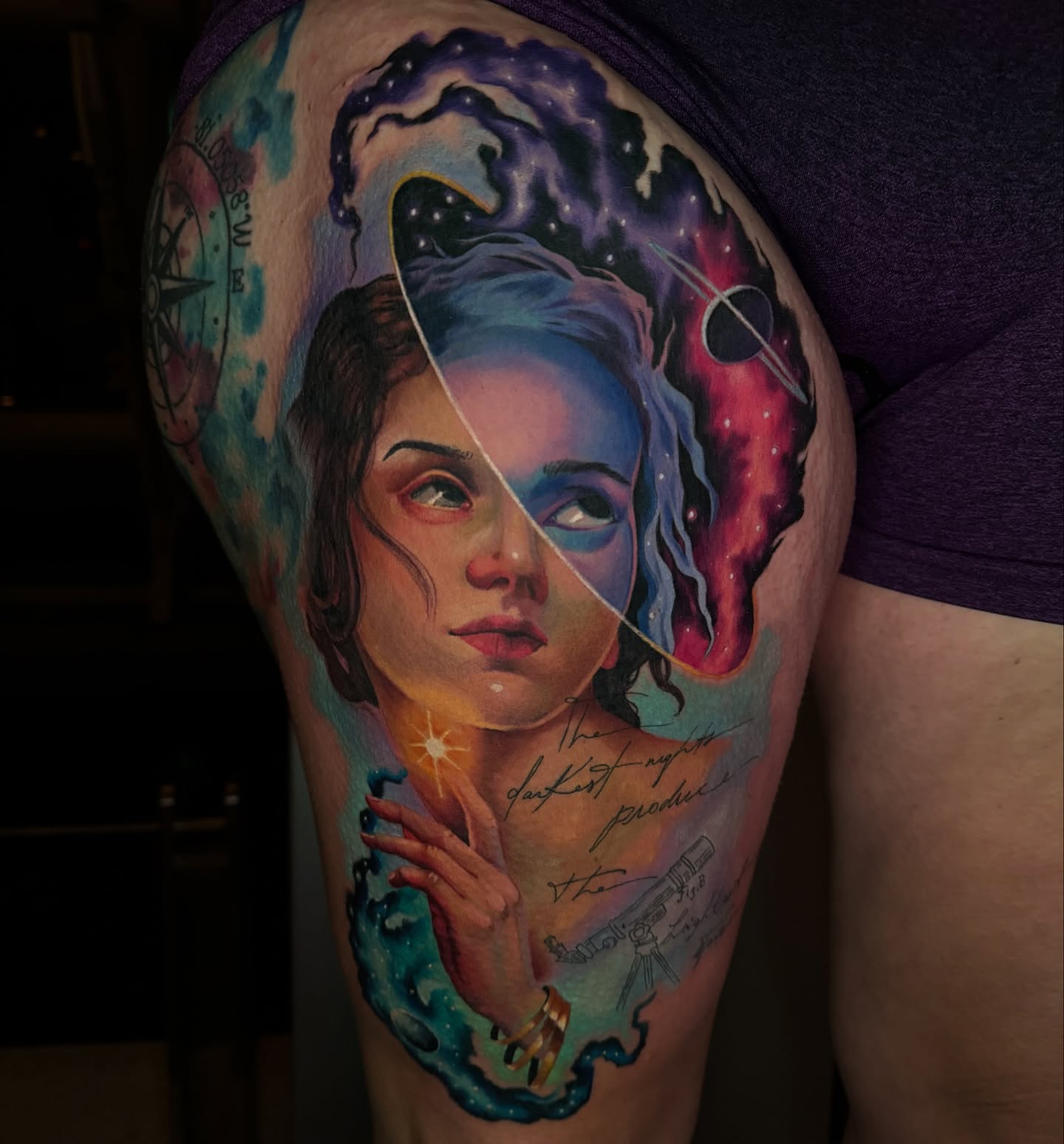 Astronaut realism tattoo on the upper arm by Jeremy✨Sloo✨ Hamilton, Charlotte, North Carolina