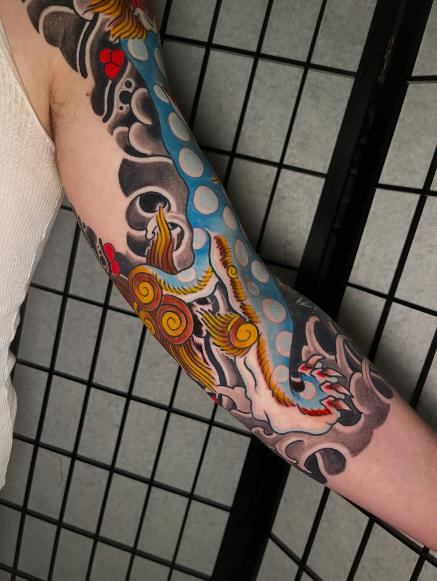Tattoo by @jakeriveratattoo — american_traditional, dotwork