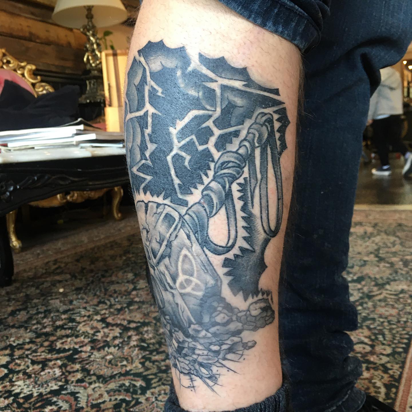 Tattoo by @marcpellantattoo — black_and_grey