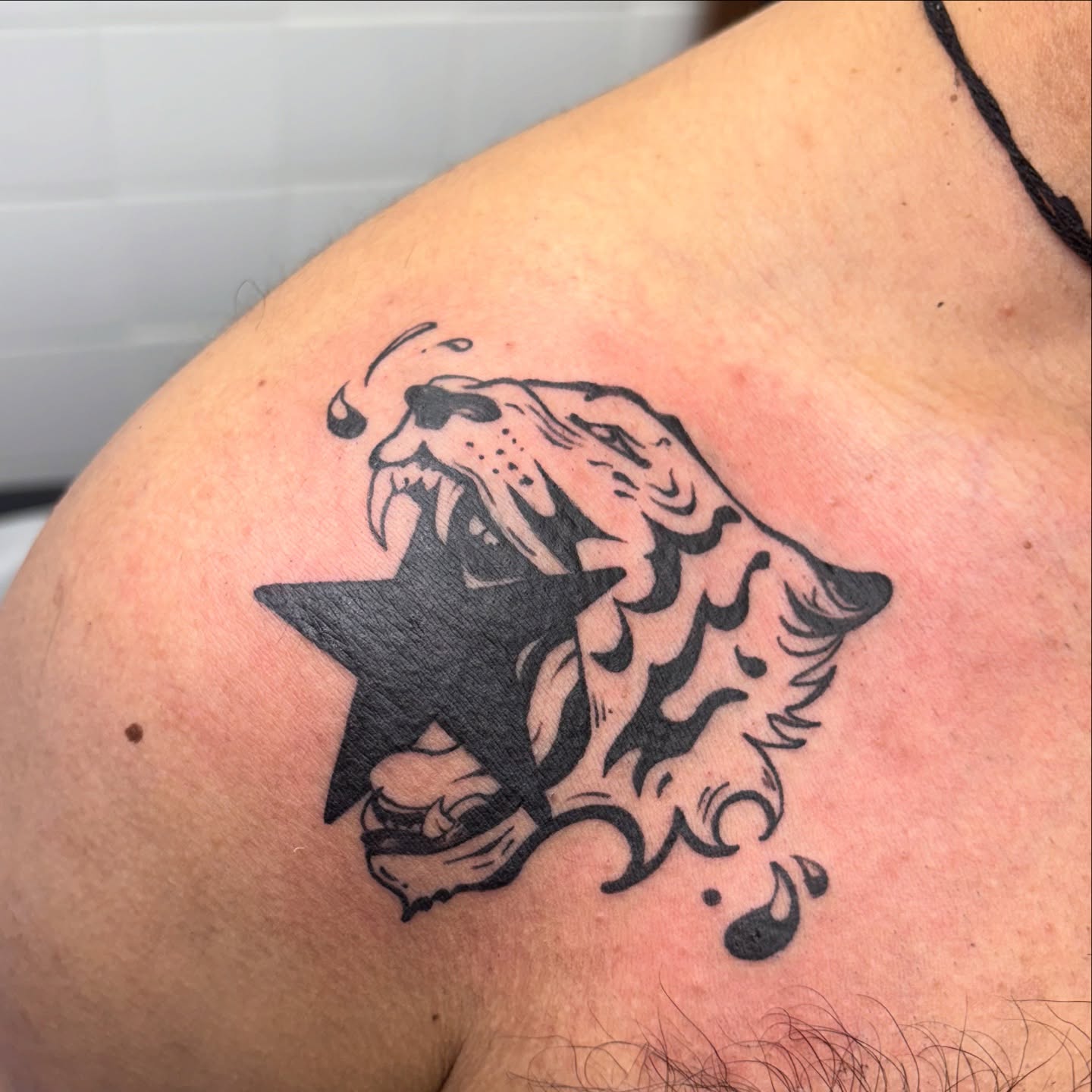 Tattoo by @mushypokes — black_and_grey