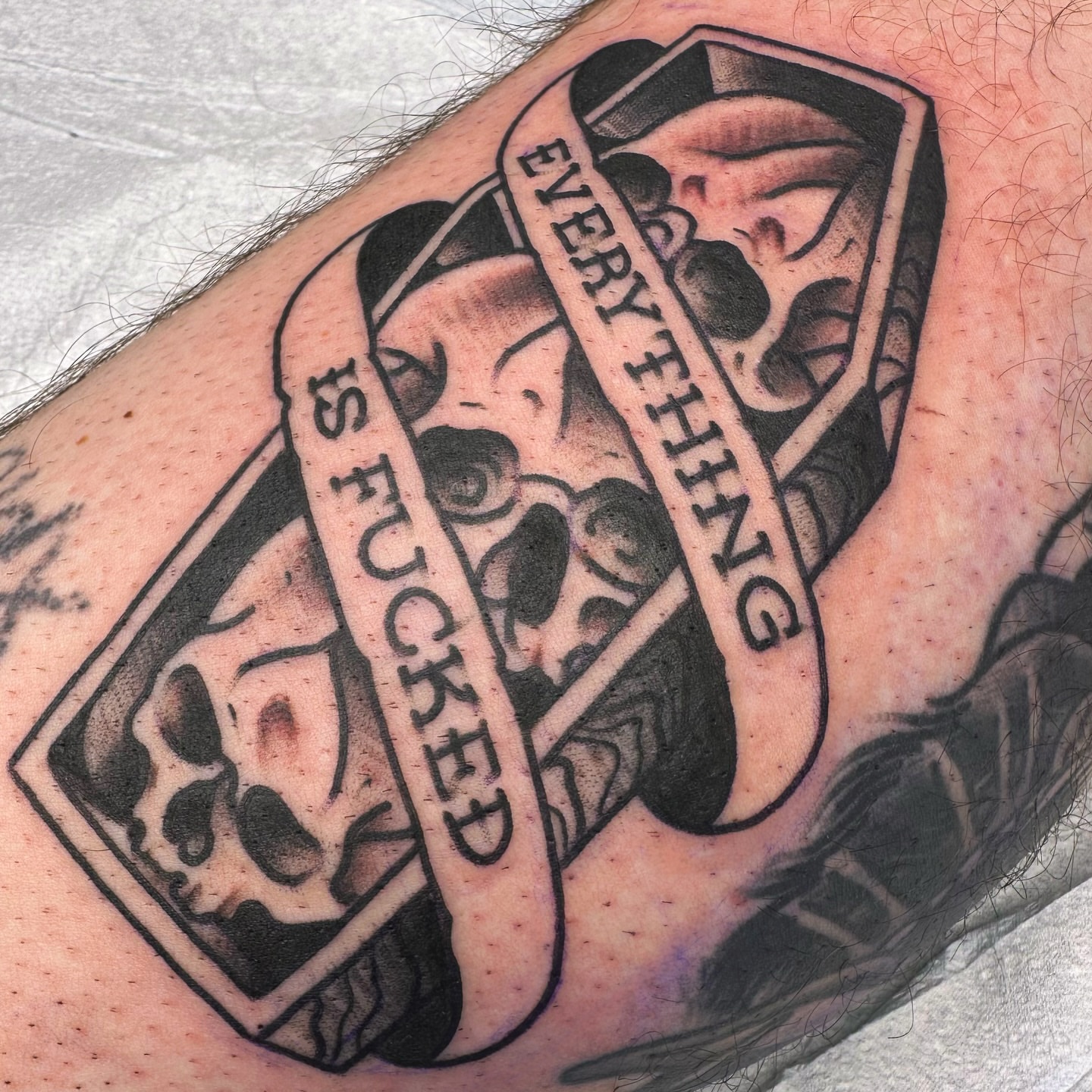 Tattoo by @codydewaldtattooer — black_and_grey