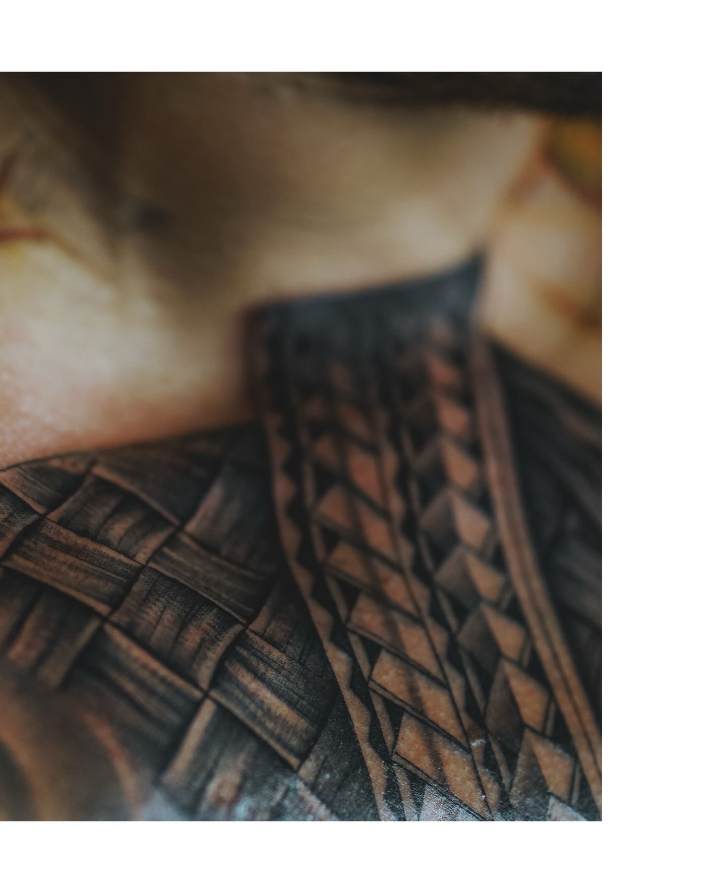 Geometric pattern geometric tattoo on the chest by TATTOOS by DESMOND