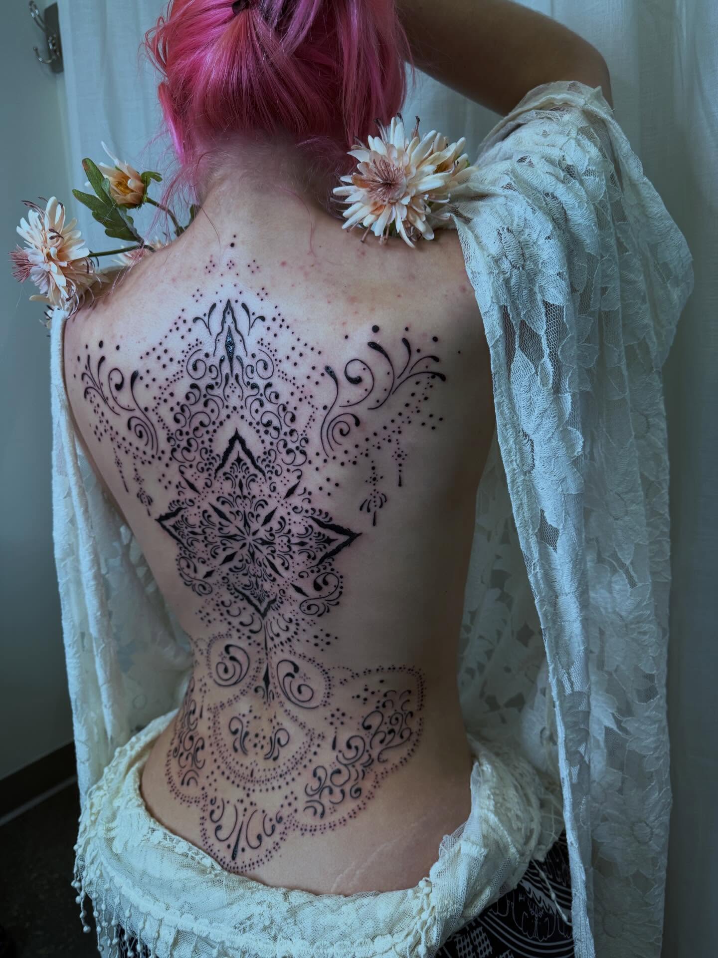 Tattoo by @skittykittykitty — dotwork, ornamental