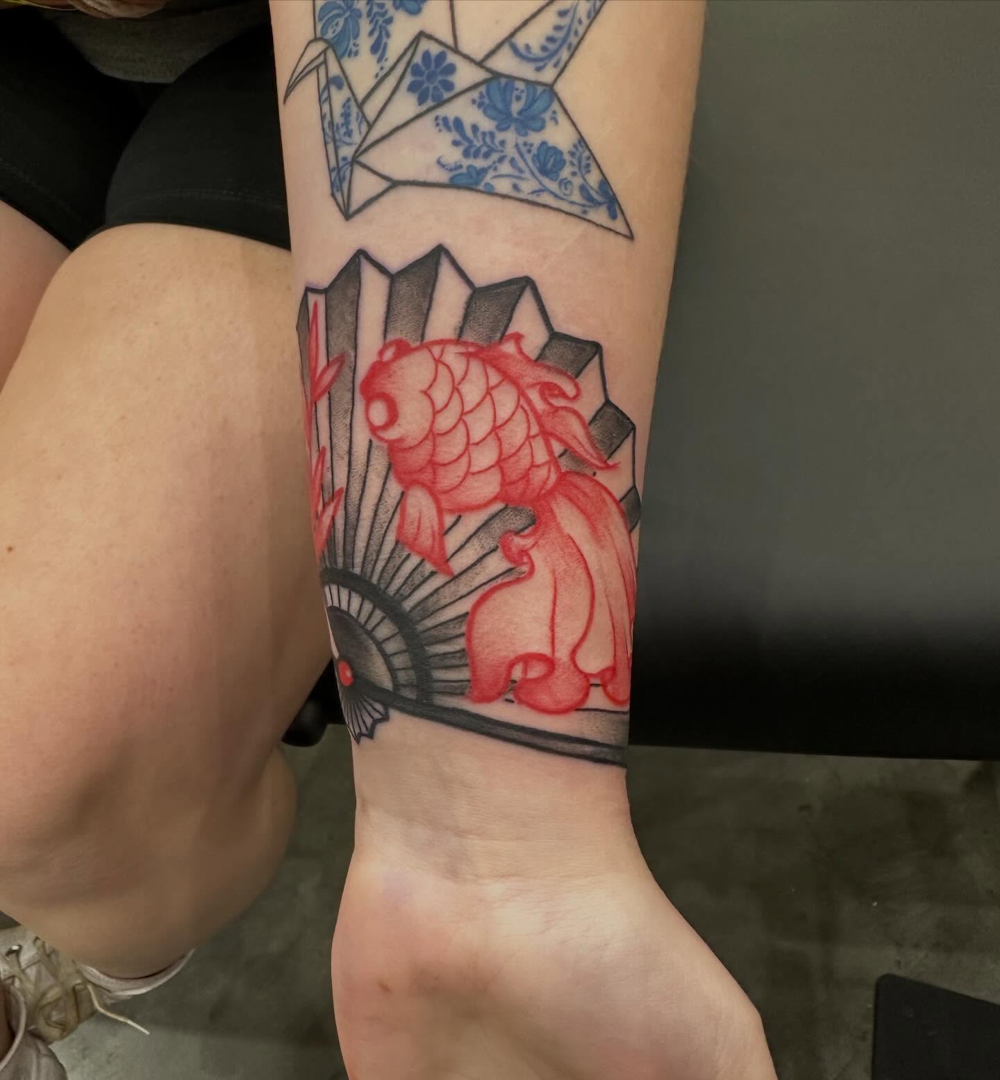 Koi fish japanese irezumi tattoo on the forearm by mychaela ๐ฑ