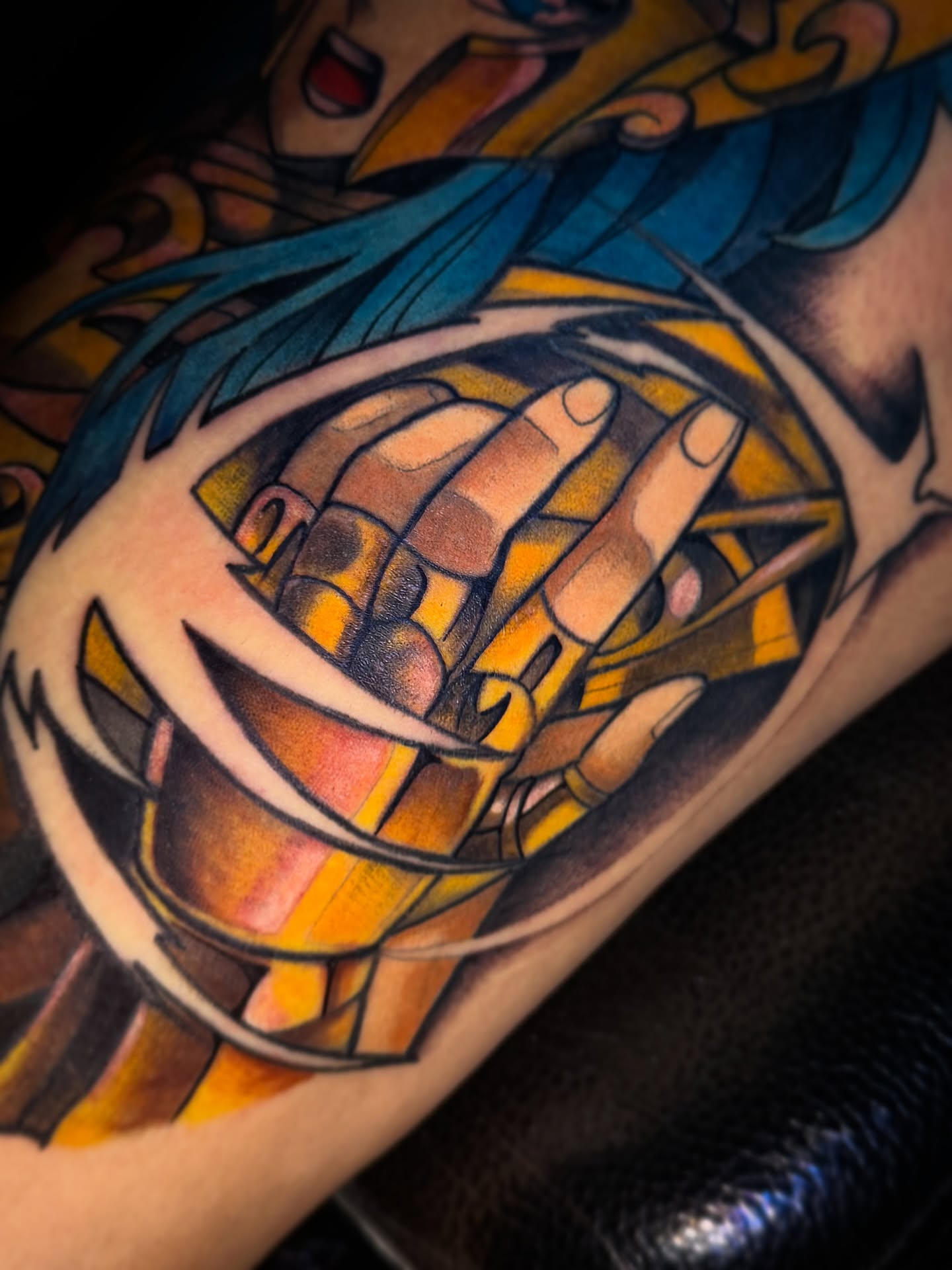 Abstract hands geometric tattoo on the forearm by Aiden Madrigal