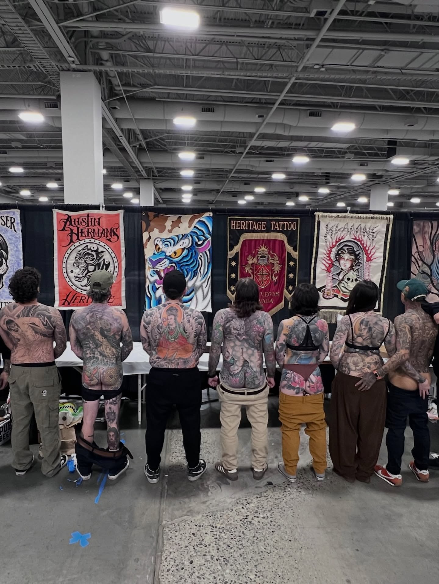 Group of people American traditional tattoo on the torso by Dylan
