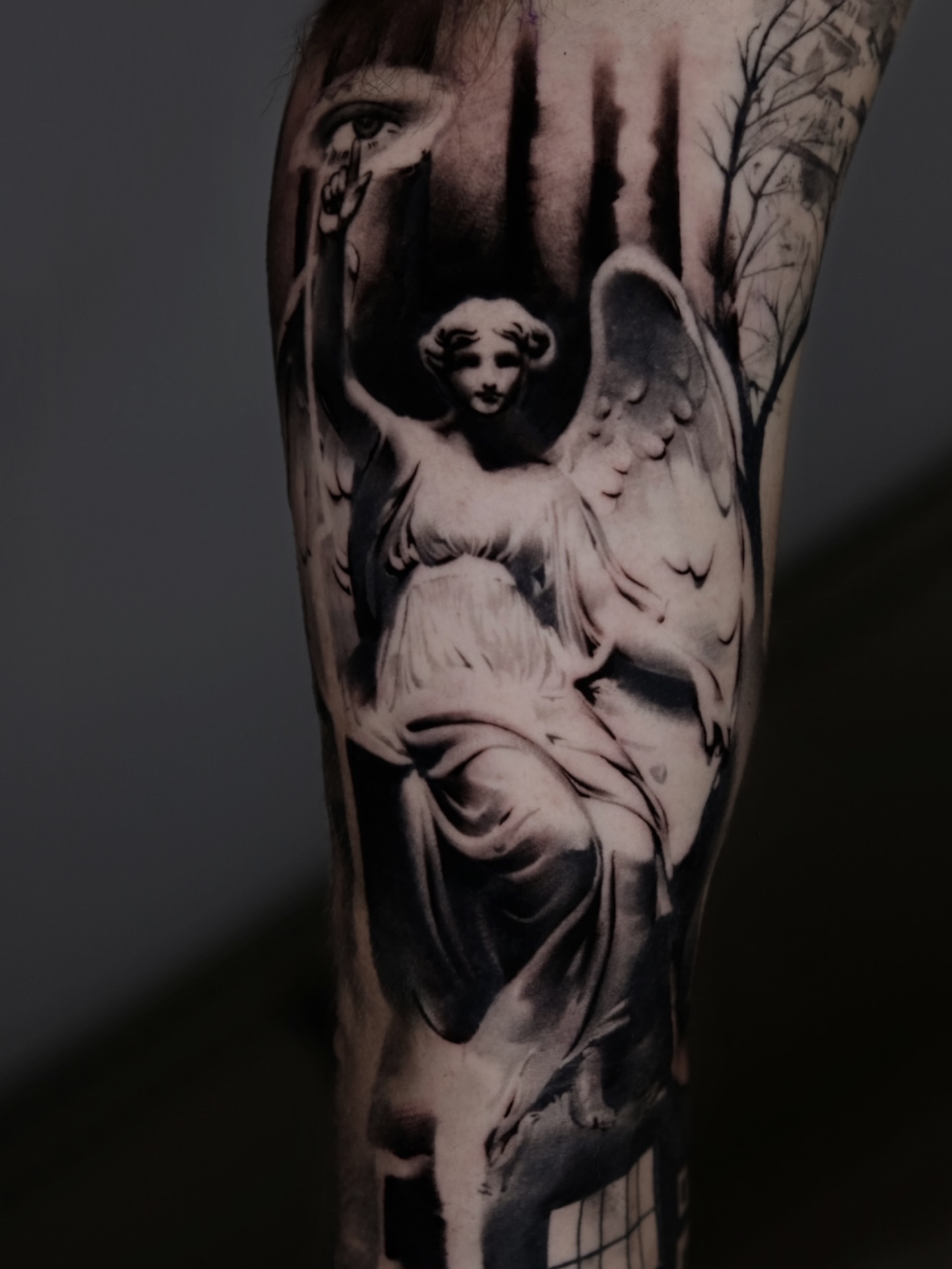 Angel realism tattoo on the forearm by 𝐌𝐀𝐊𝐒𝐈𝐌 𝐏𝐀𝐓𝐑𝐈𝐂𝐊
