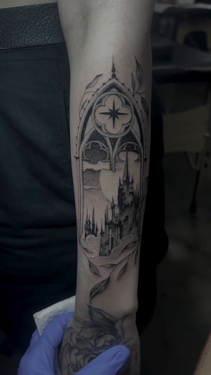 Tattoo by @zoedtattoos โ dark_realism, black_and_grey