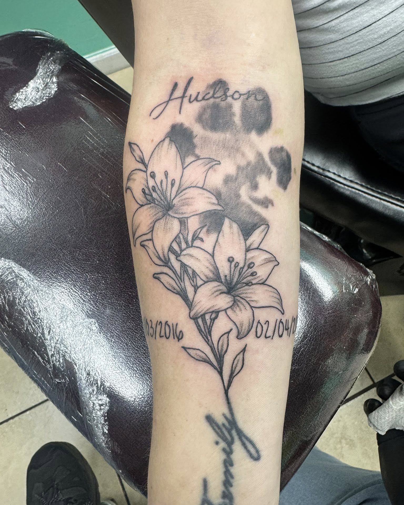 Tattoo by @grenuxzilla — black_and_grey