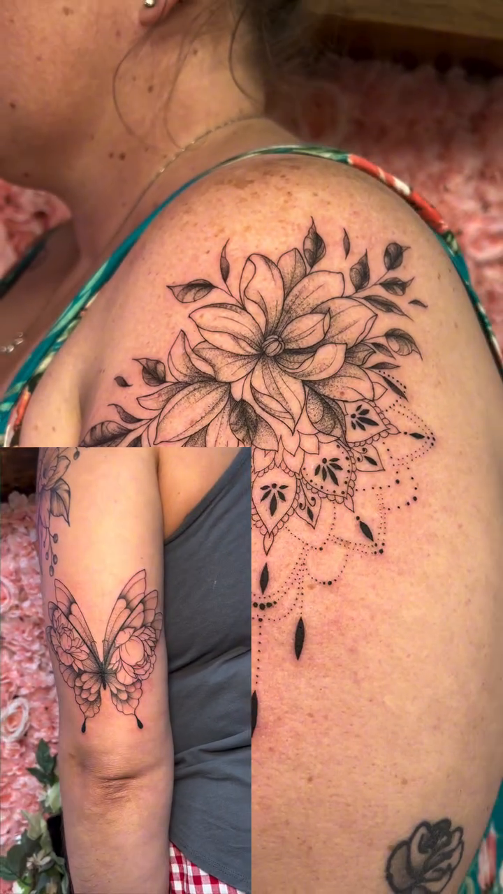 Tattoo by @venomxdesigns β fine_line, black_and_grey