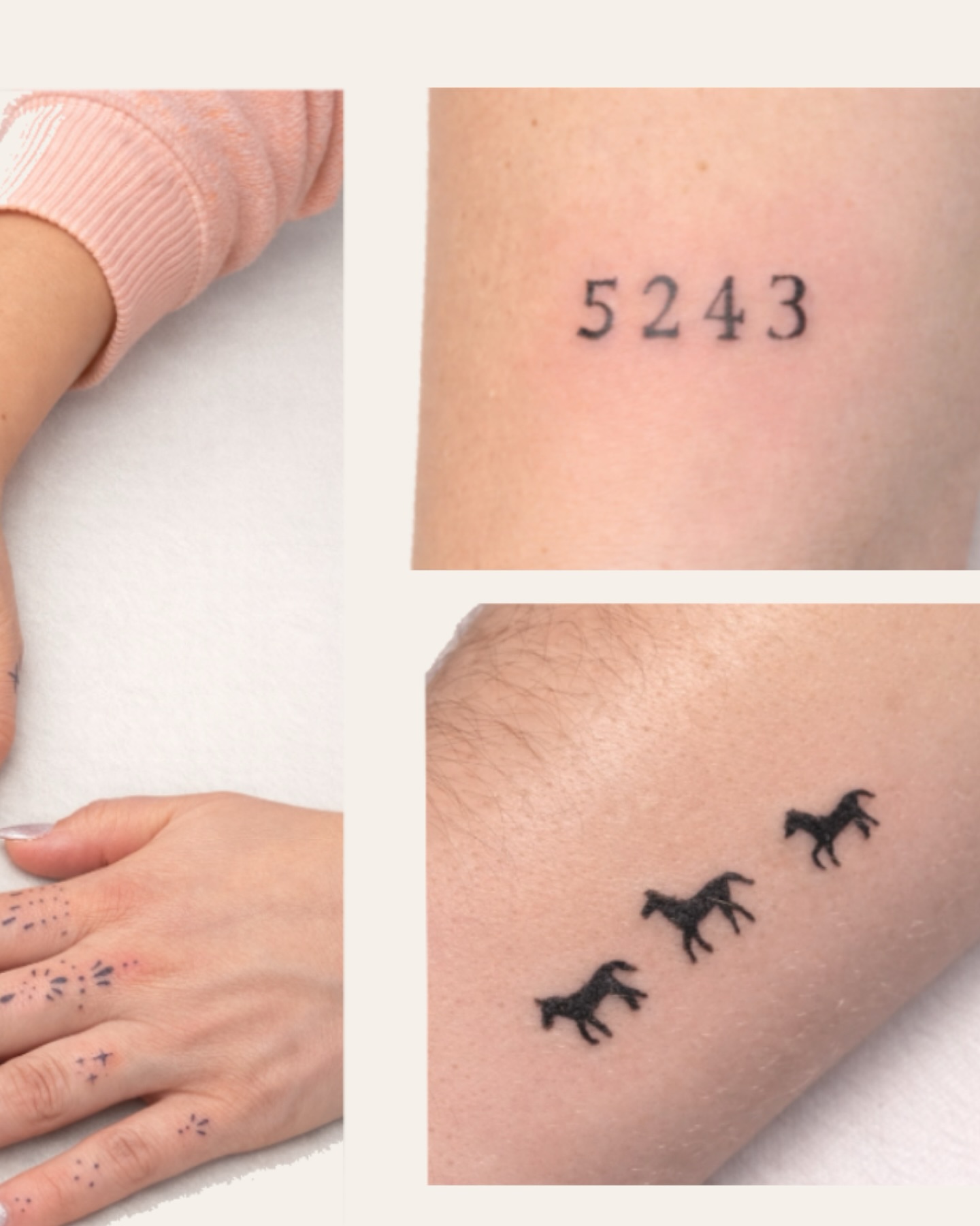 Numbers dotwork tattoo on the forearm by Nicole