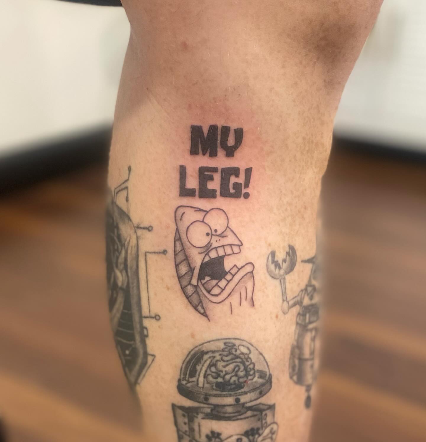 Tattoo by @maddyctattoos — black_and_grey