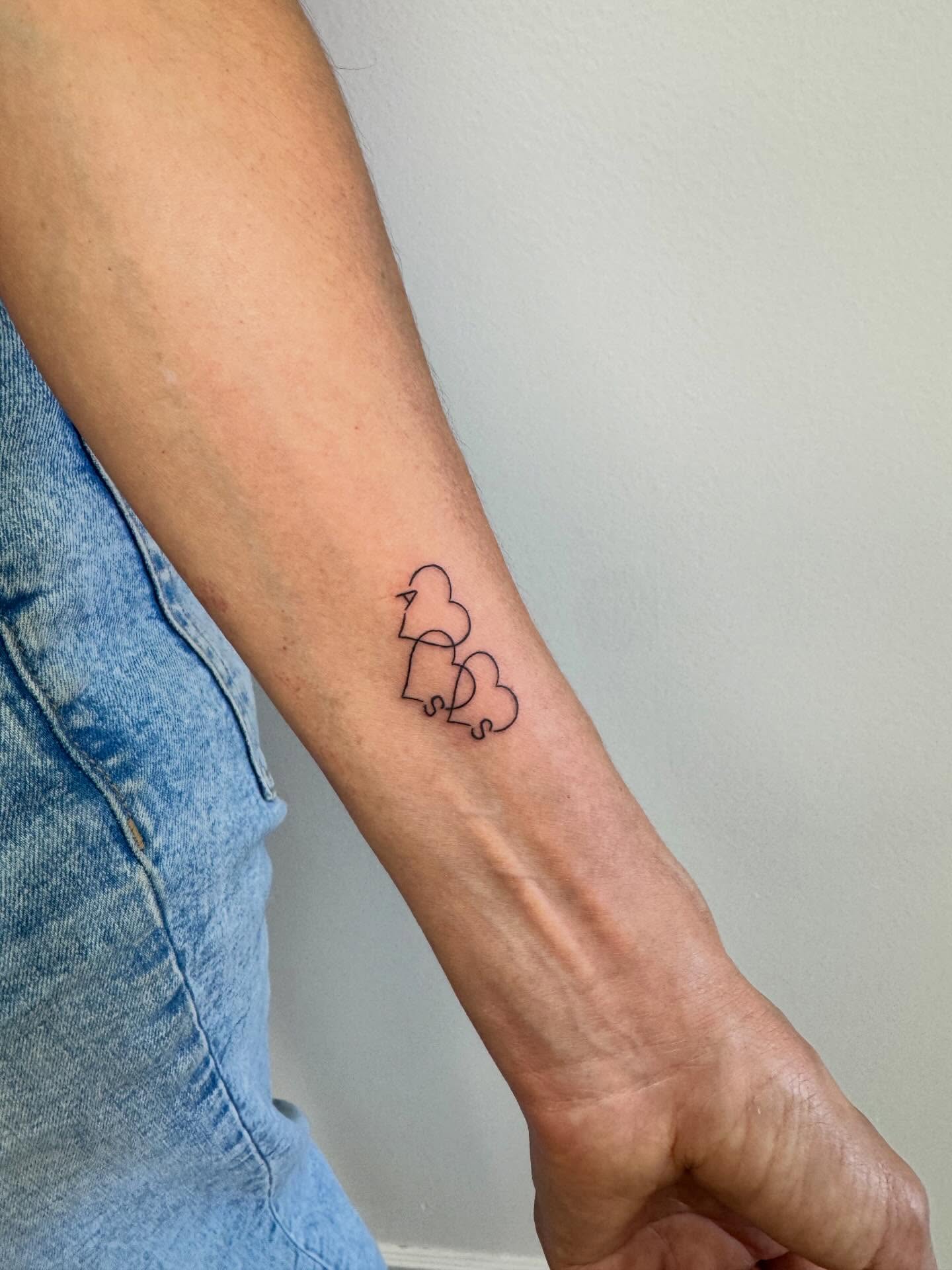 Birds minimalist tattoo on the forearm by Angela Nery, South Jordan, Utah