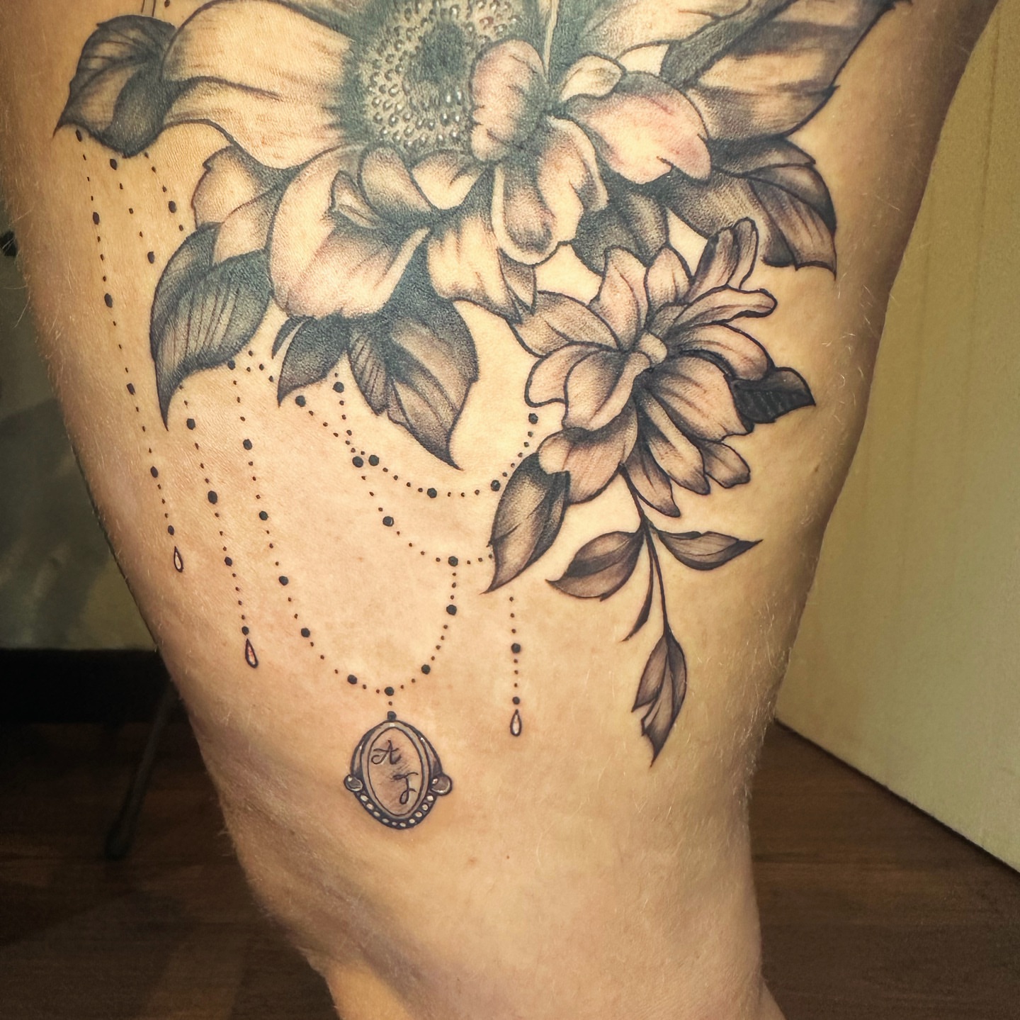 Tattoo by @j_c_tattoos — dotwork, black_and_grey