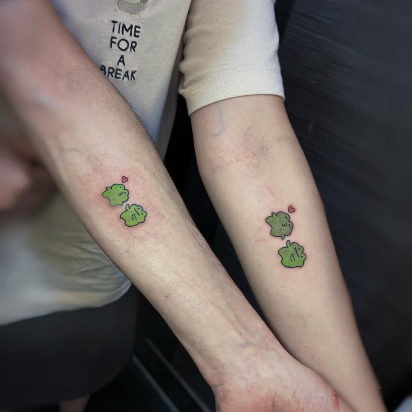 Green apples dotwork tattoo on the forearm by 墨匠紋身|新店店, New Taipei City