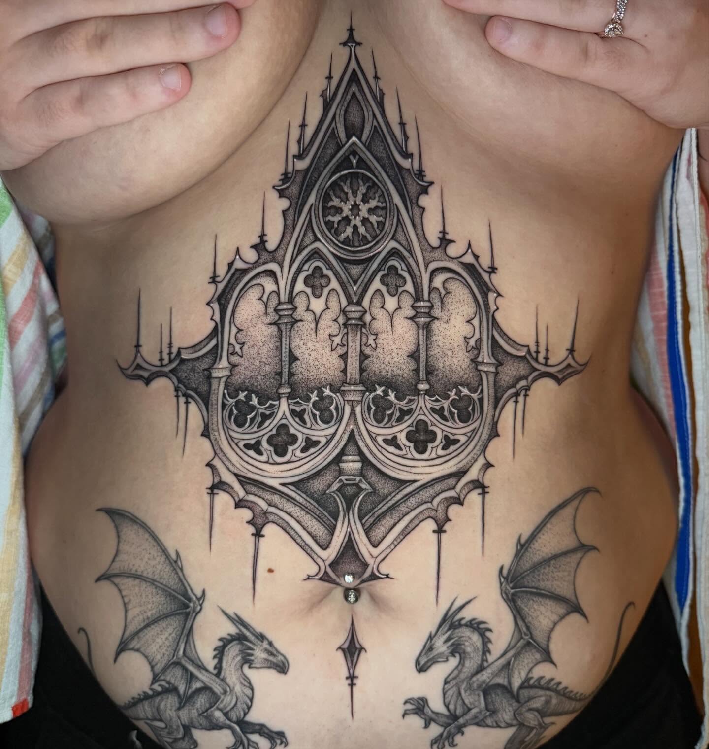 Tattoo by @cascourt — black_and_grey, geometric