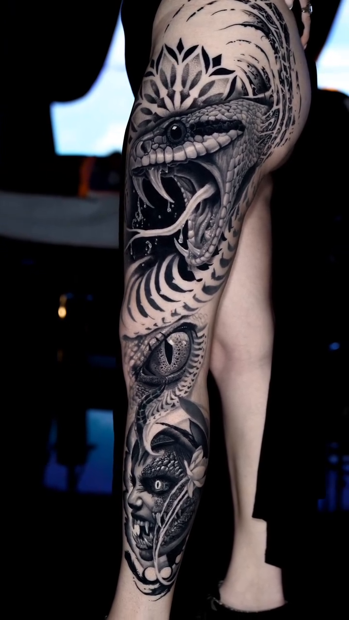 Tattoo by @pango_tattoo — dark_realism, black_and_grey