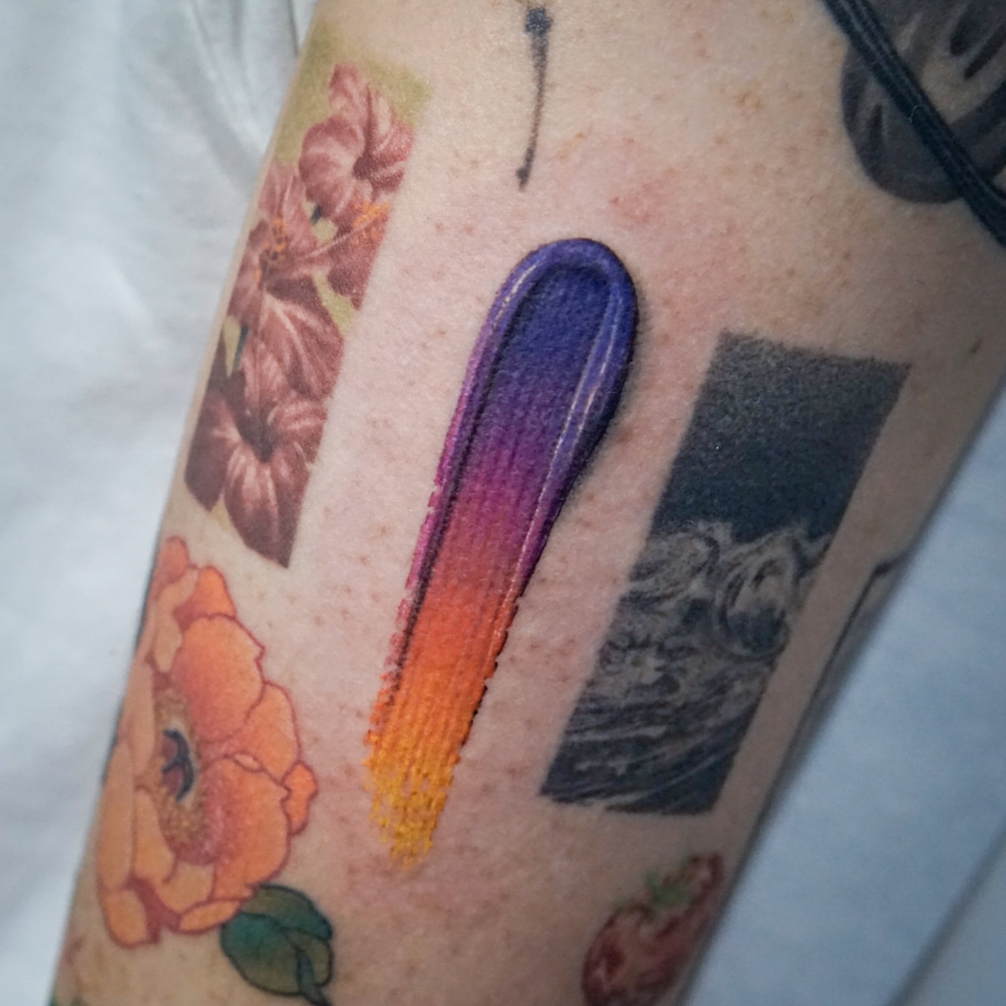 Rainbow streak dotwork tattoo on the forearm by Gemma✨ Realismtattoo