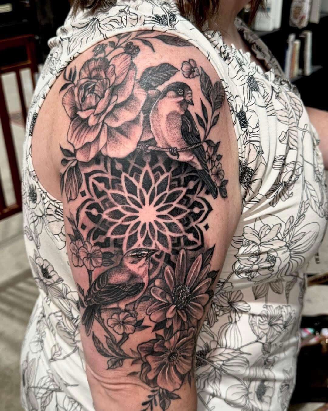 Tattoo by @jherrontattoo — black_and_grey, geometric