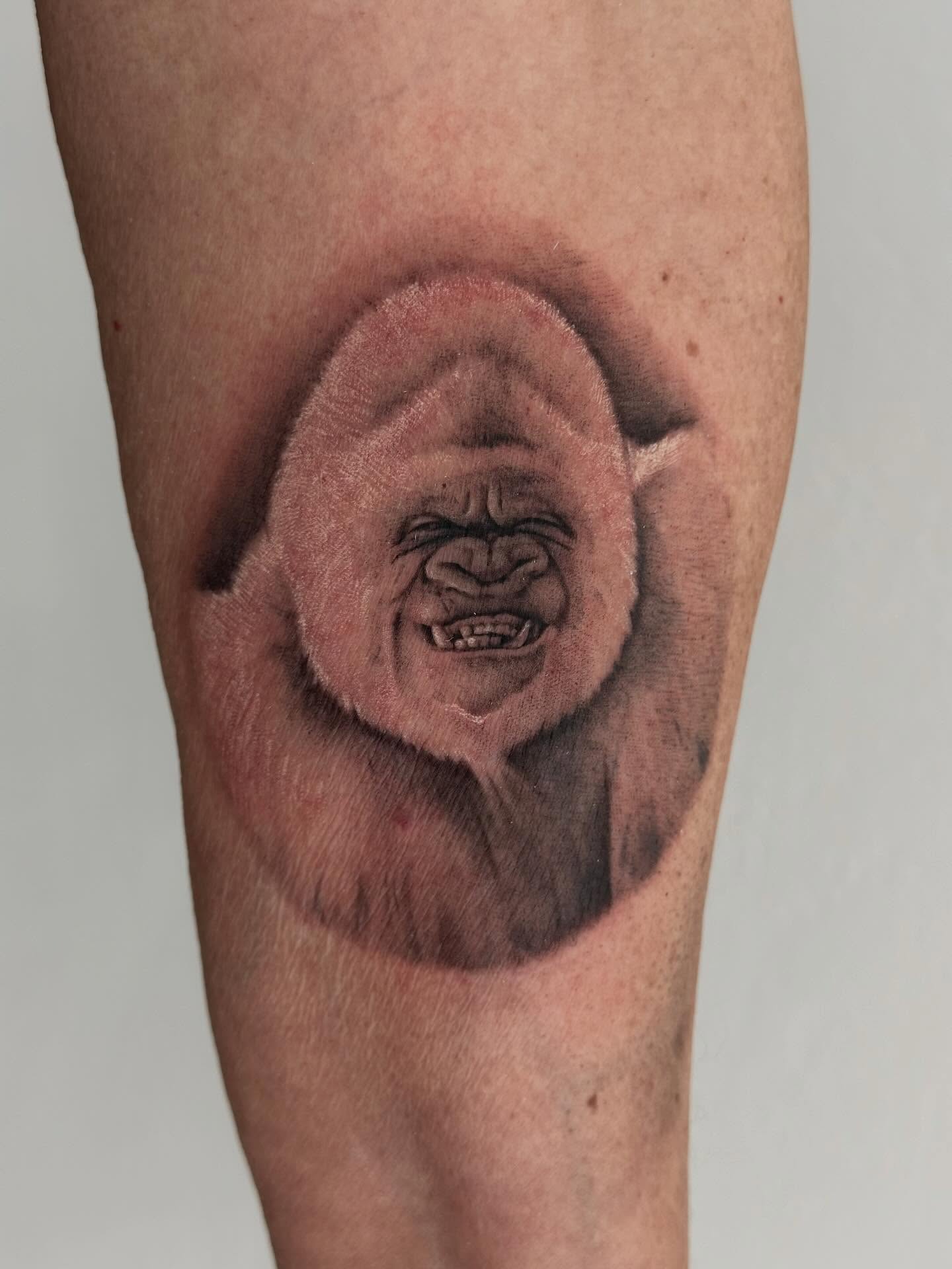 Gorilla realism tattoo on the forearm by Winters Ashurst - St. George tattoo artist