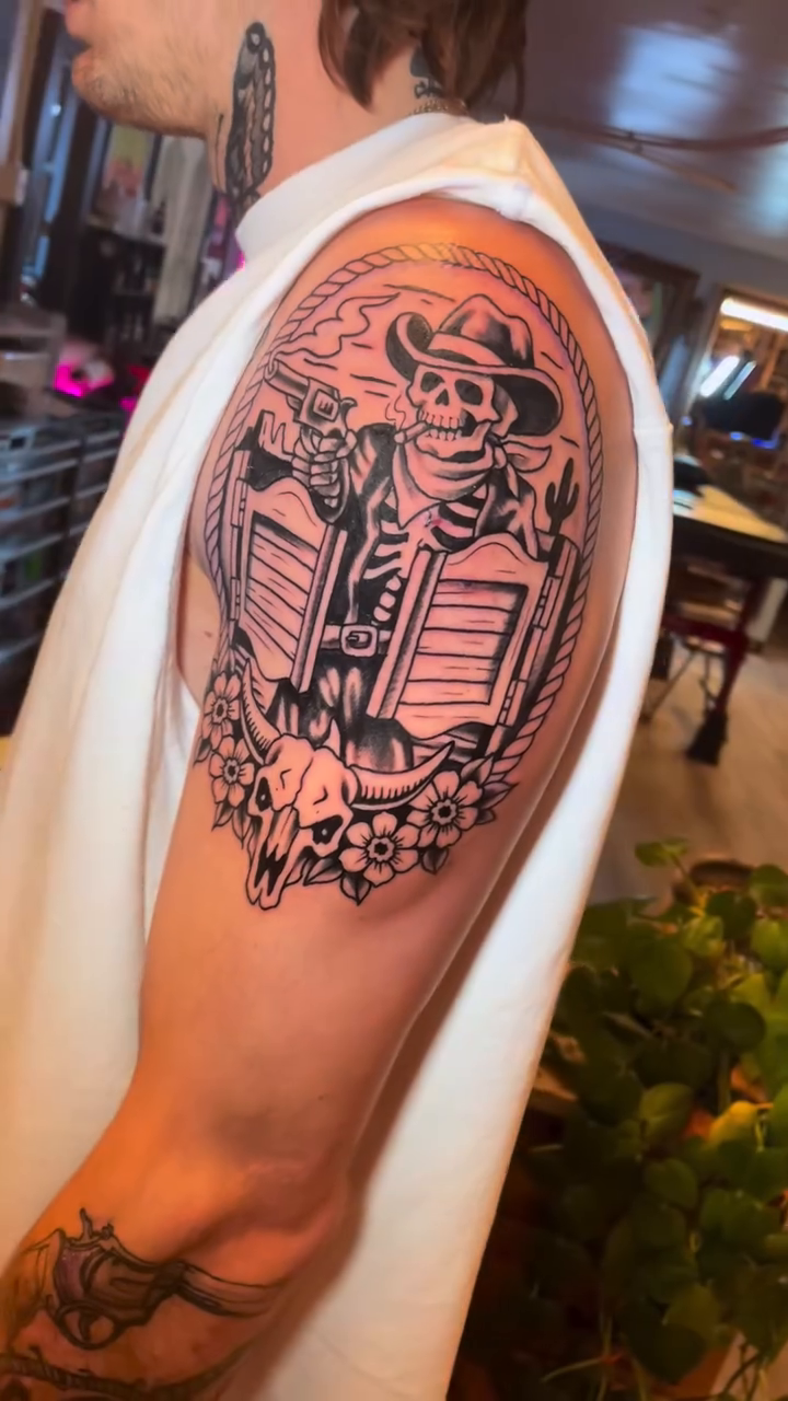Tattoo by @devzdude — blackwork, american_traditional