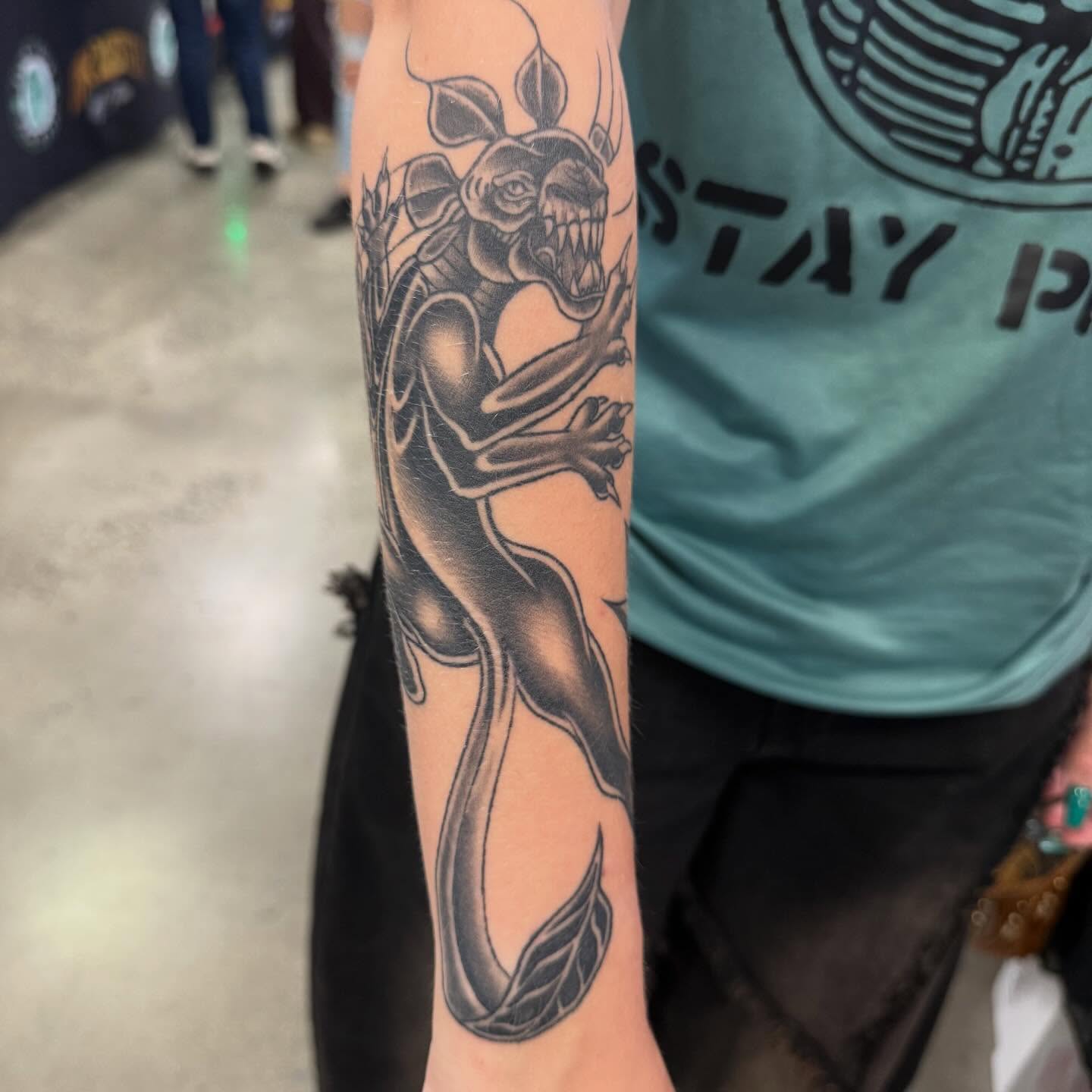 Tattoo by @hailyeahtattoos — black_and_grey