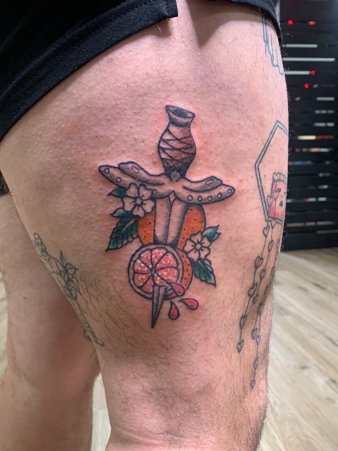 Tattoo by @samtha_sb_art — american_traditional, dotwork