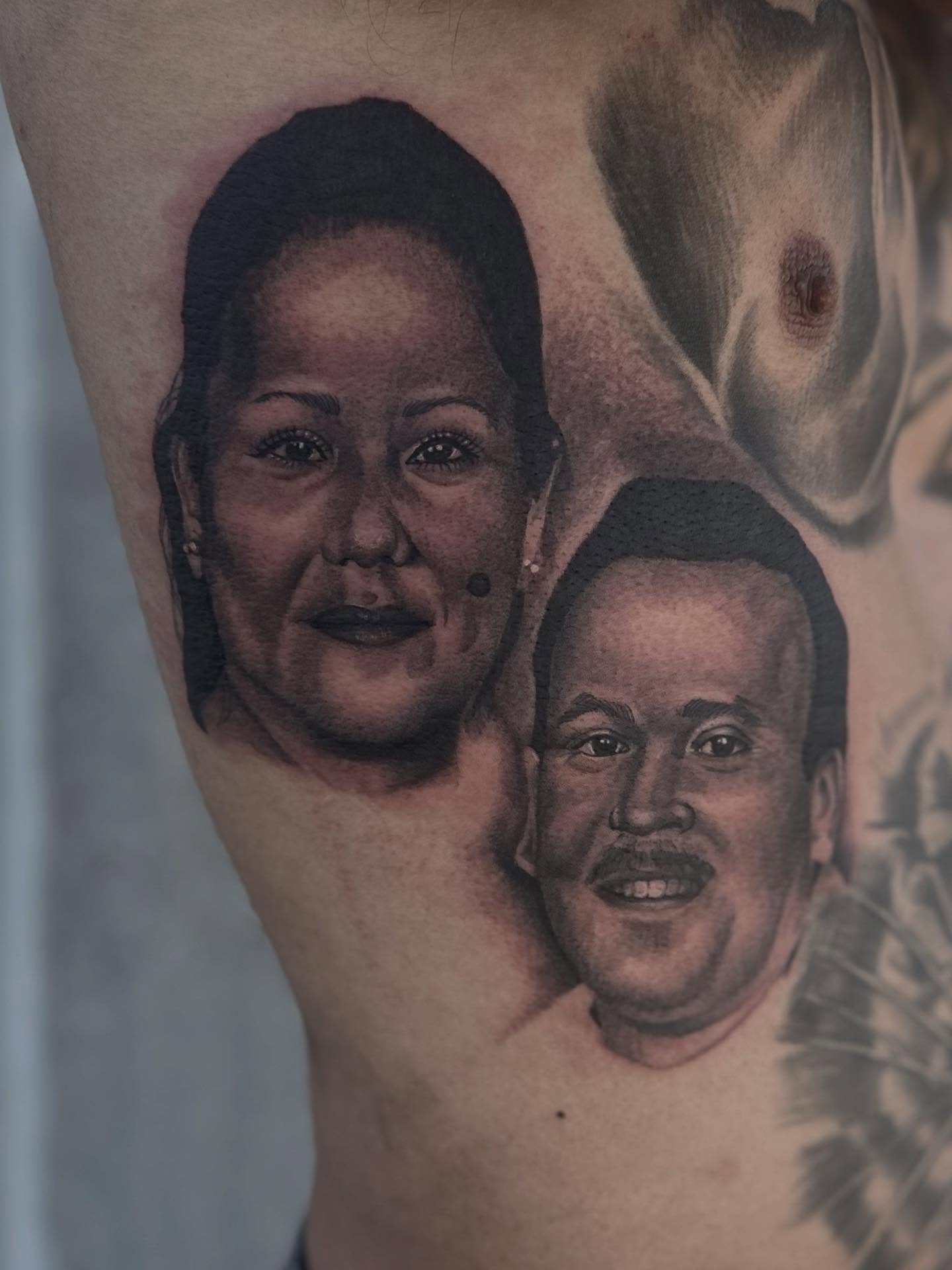 Portrait realism tattoo on the forearm by Ruben