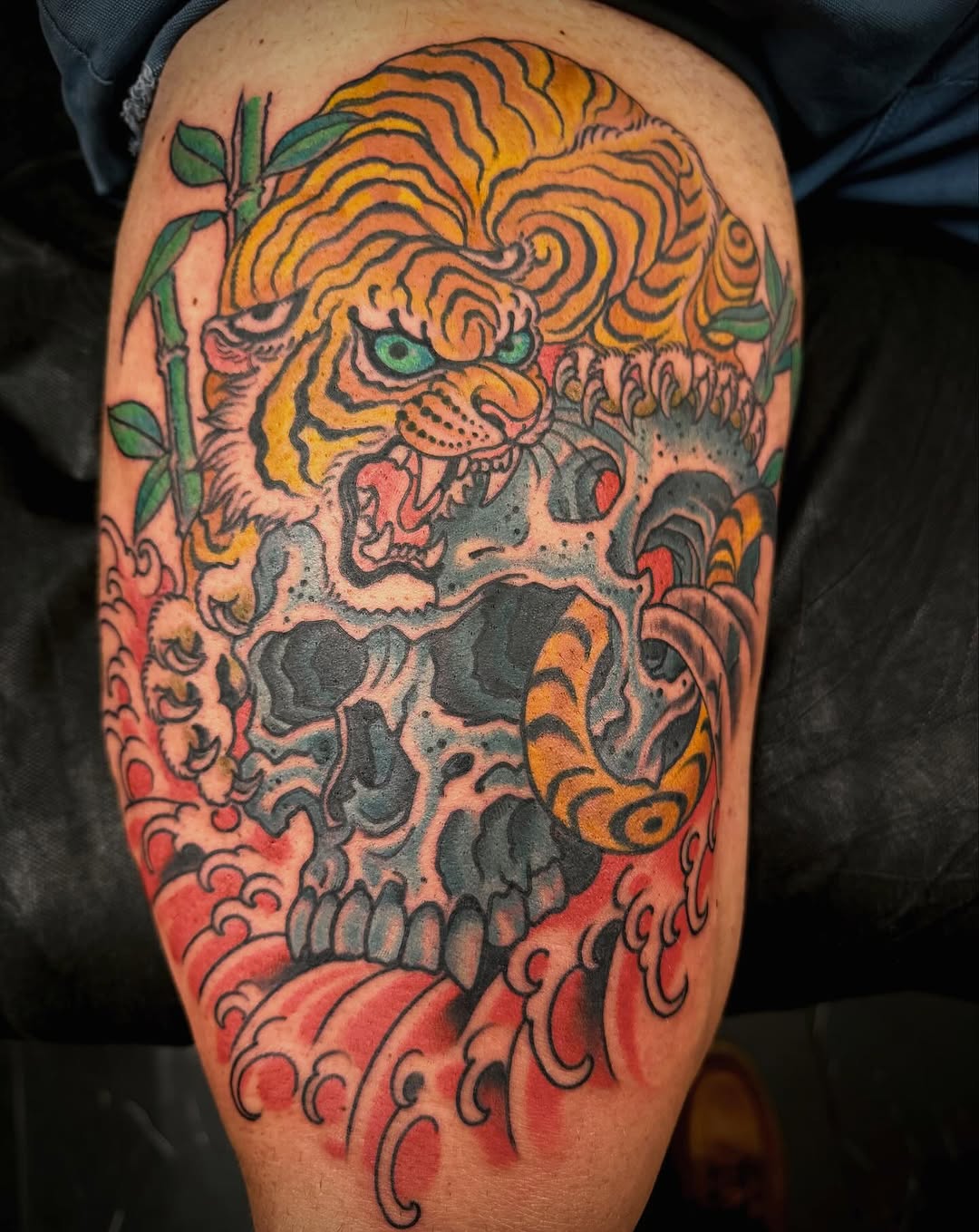 Tattoo by @adamwarmerdam — japanese_irezumi, black_and_grey