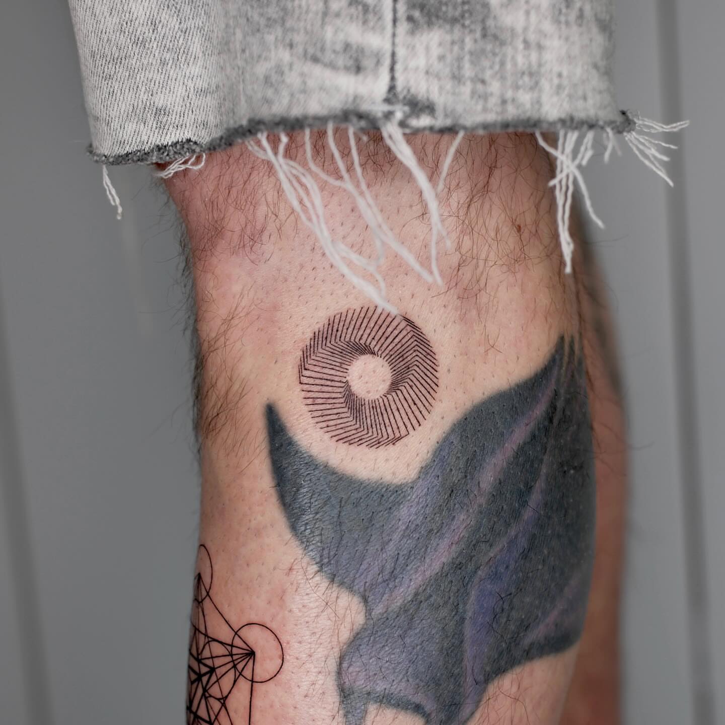 Geometric pattern geometric tattoo on the forearm by Nina