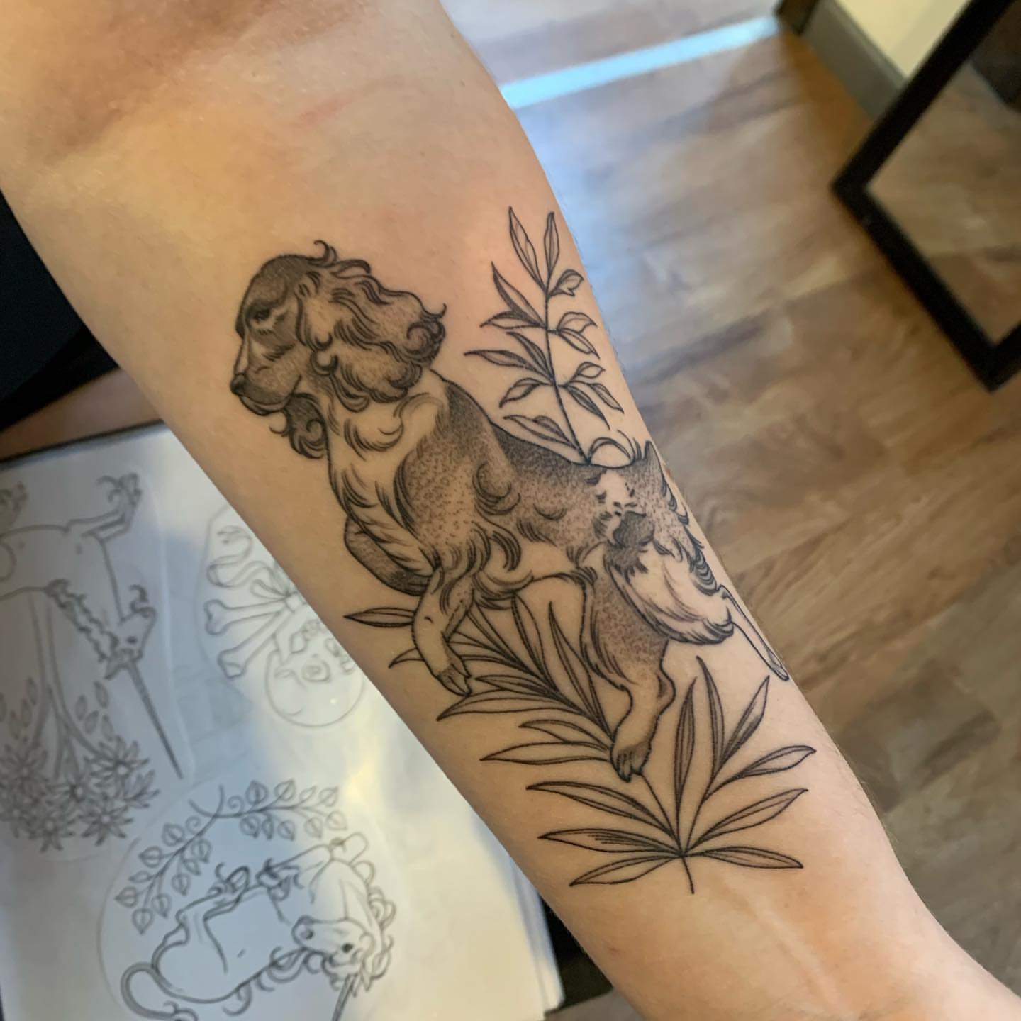 Tattoo by @tabby_wirebach_tattoos — black_and_grey