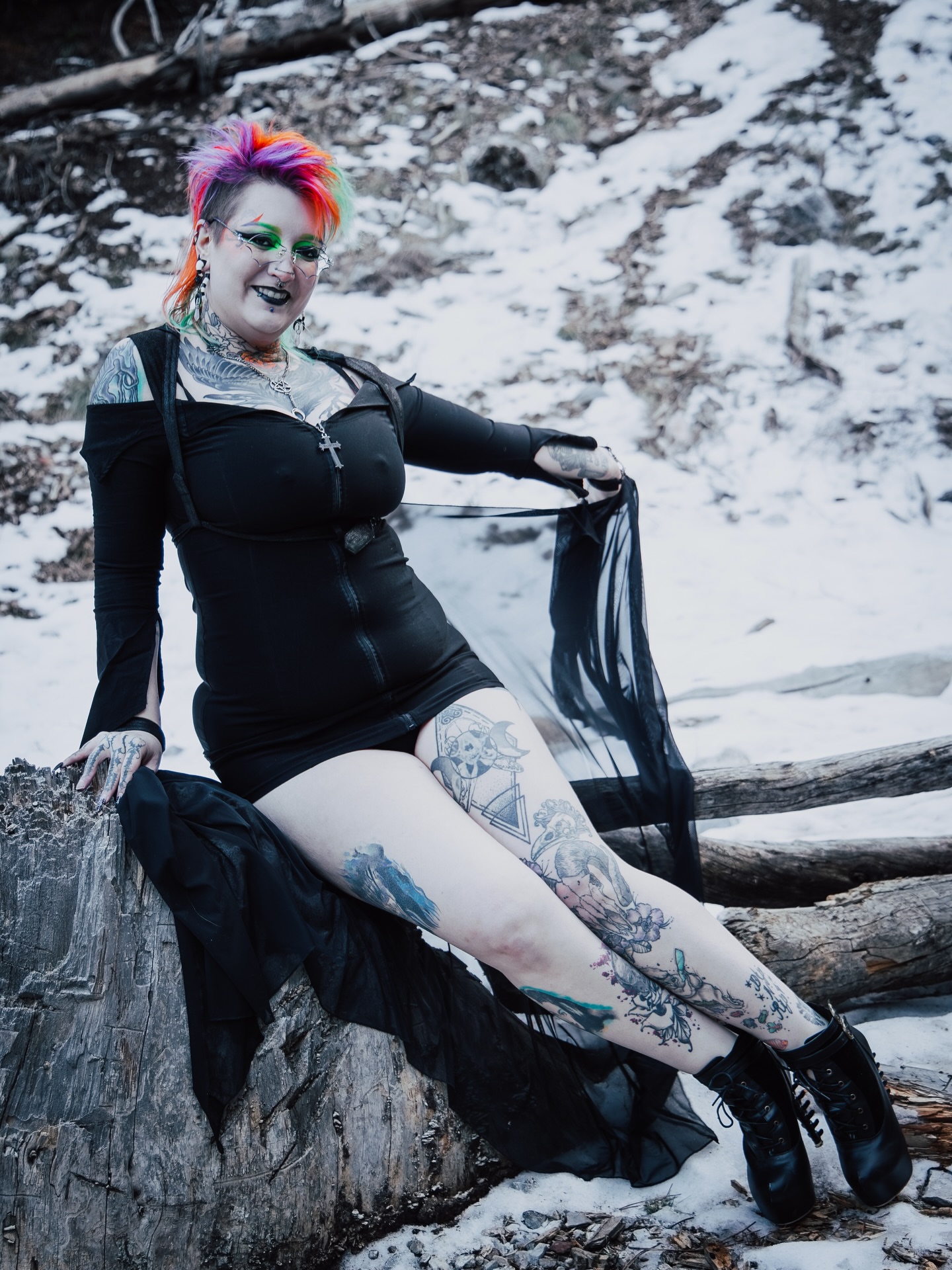 Tattooed legs black and grey tattoo by Stephanie Comito-Stephens