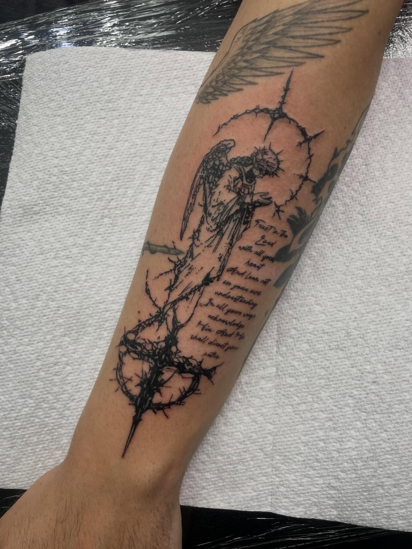 Tattoo by @taylormadeinkco — black_and_grey, realism