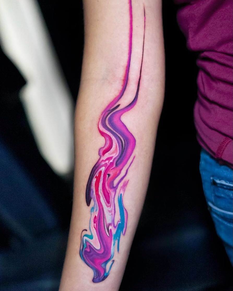 Tattoo by @jaer_tattoo — watercolor, abstract