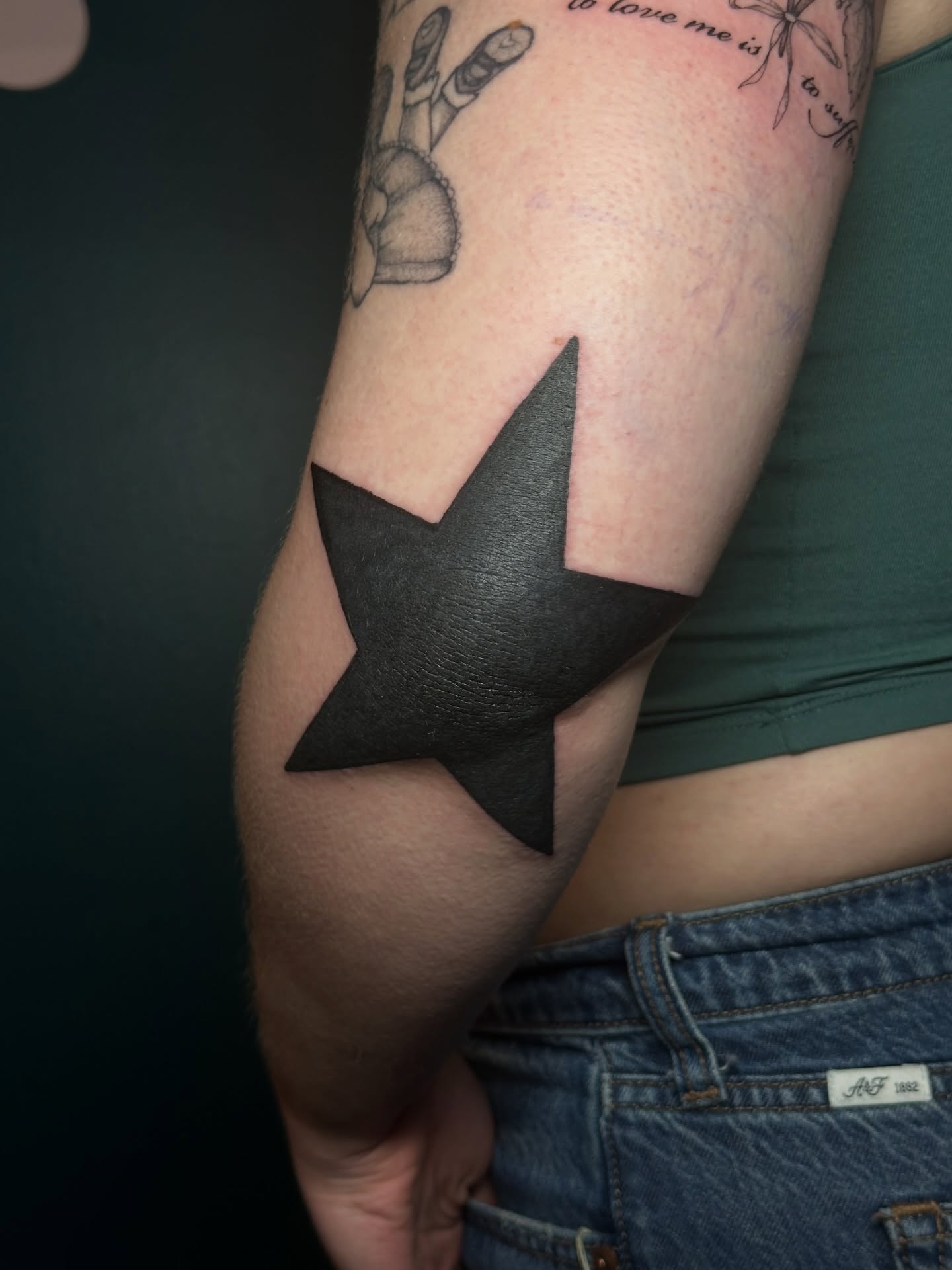 Star black and grey tattoo on the forearm by kennedy :) π±πΏ
