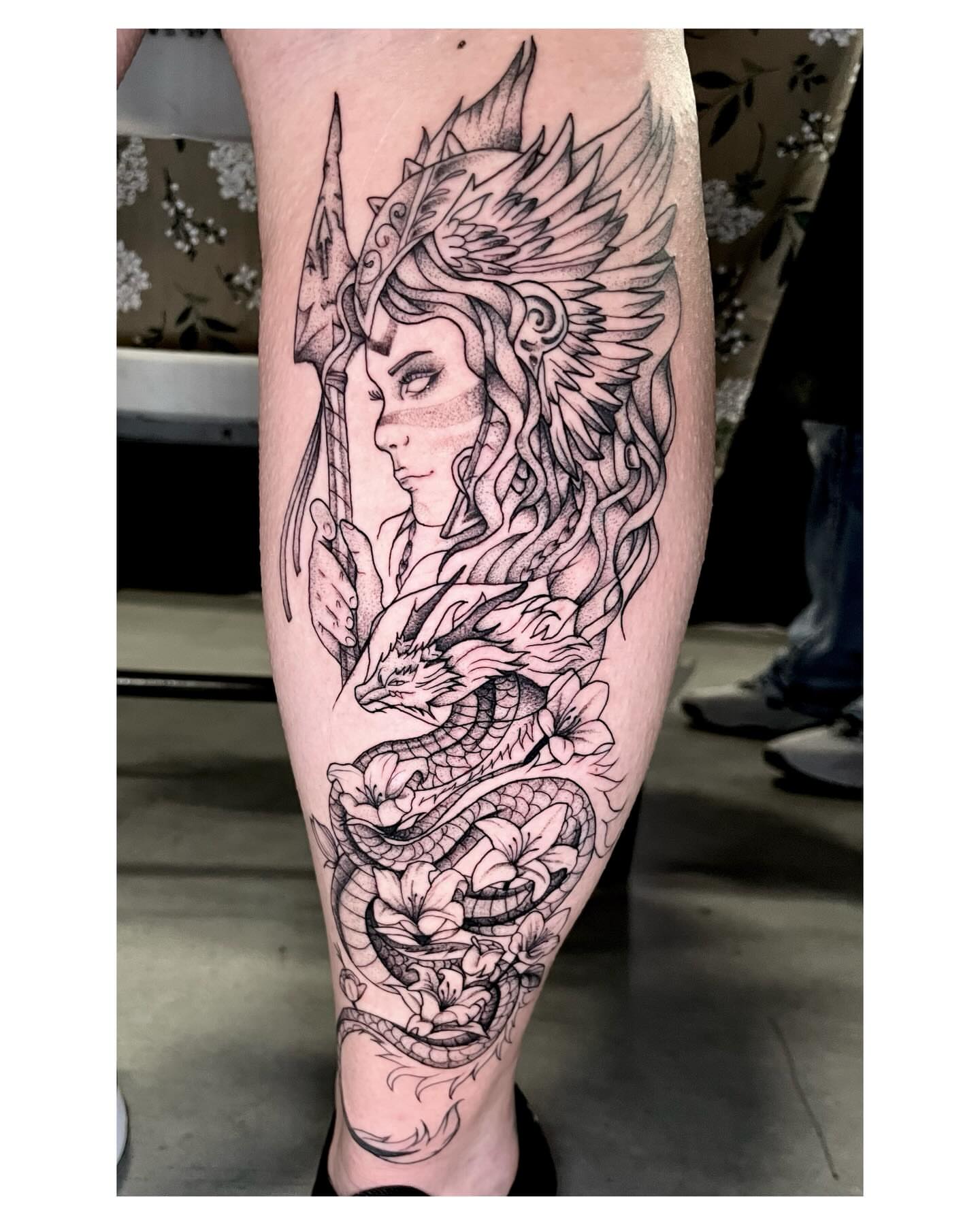 Tattoo by @alexztats — dotwork, black_and_grey