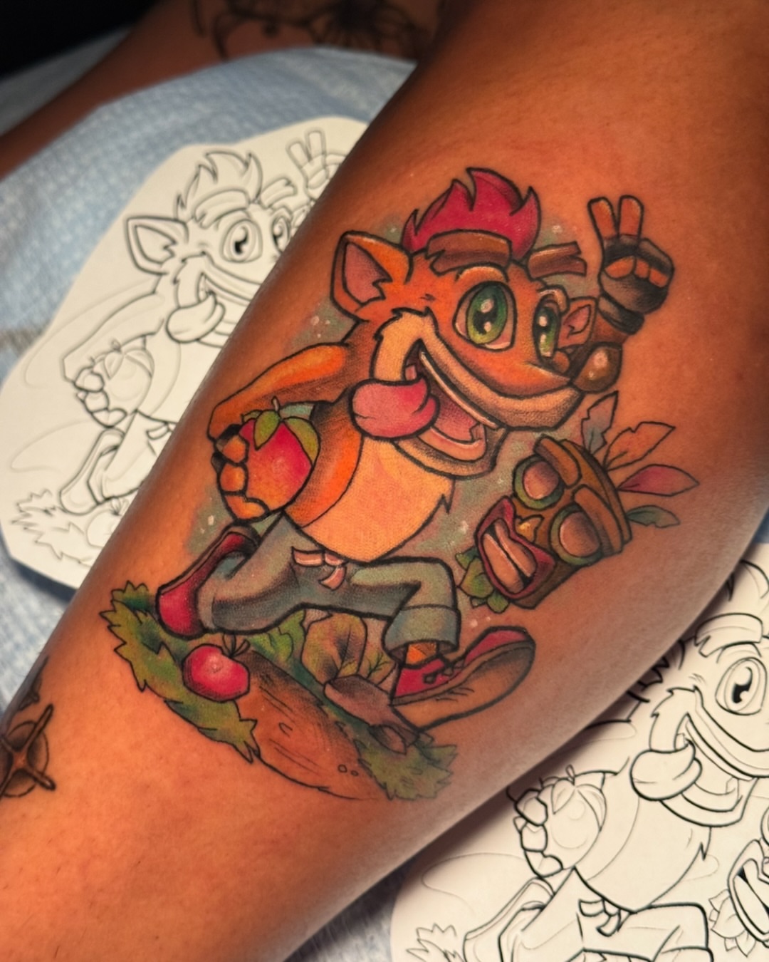 Crash bandicoot new school tattoo on the forearm by β‘πΎπππππ π²ππππ