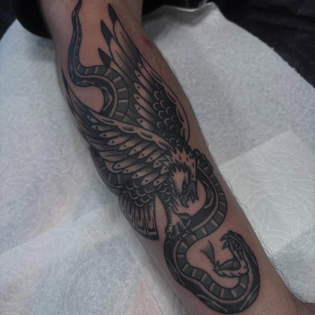 Tattoo by @lindseycvtattoo — american_traditional, black_and_grey