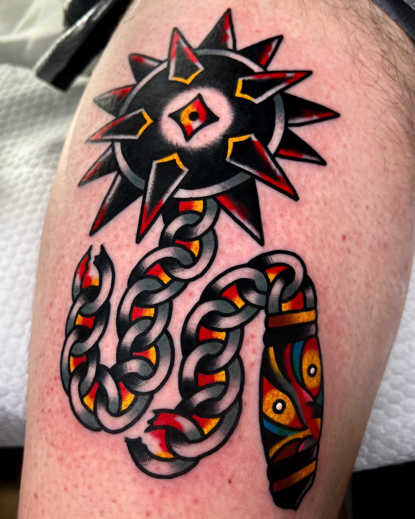 Tattoo by @homoo_tattooer — american_traditional, geometric