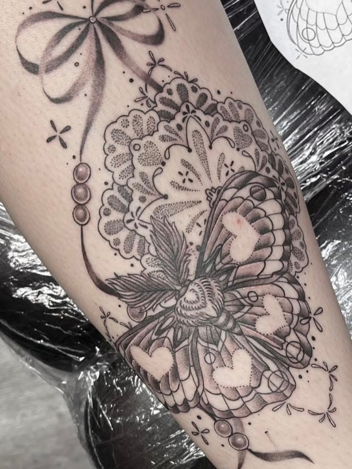 Tattoo by @inkbykg — dotwork, black_and_grey