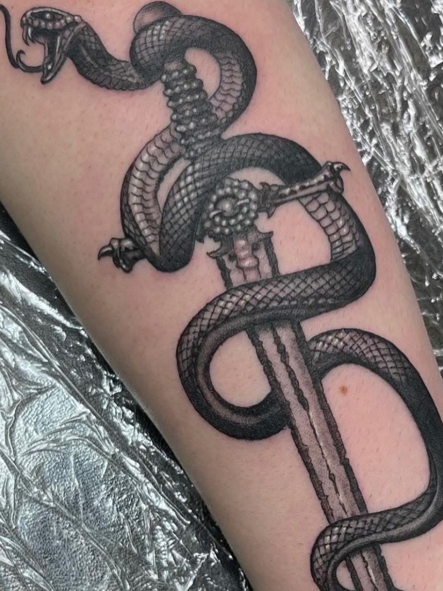 Tattoo by @inkbykg — black_and_grey