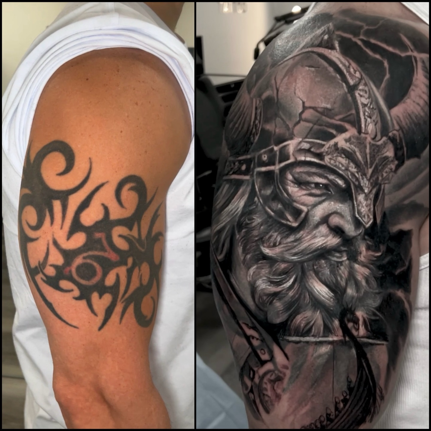 Tribal design tribal tattoo on the shoulder by Nestor Palacios